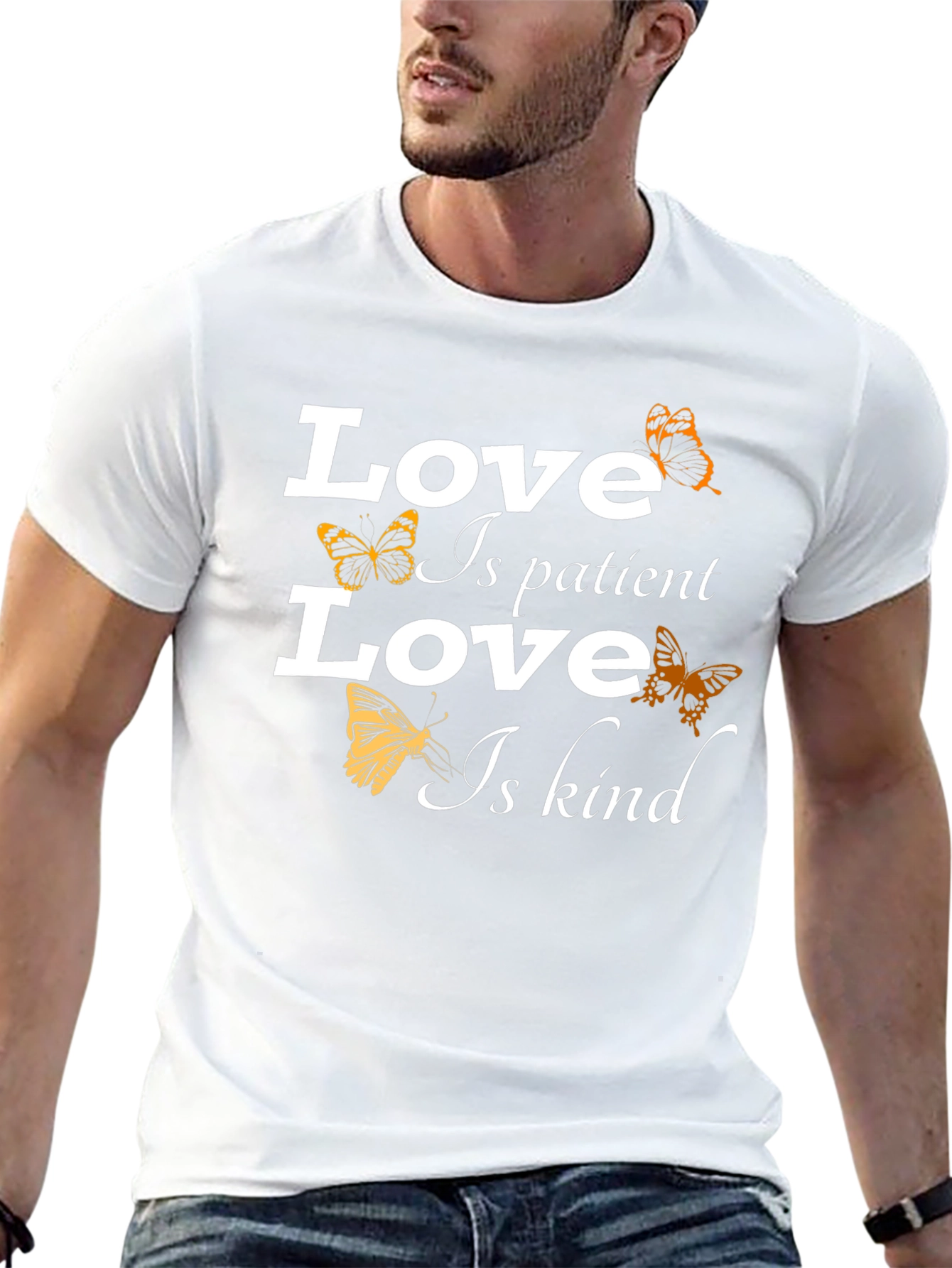 Black Love Is Patient T-Shirt - Butterfly Design view 13