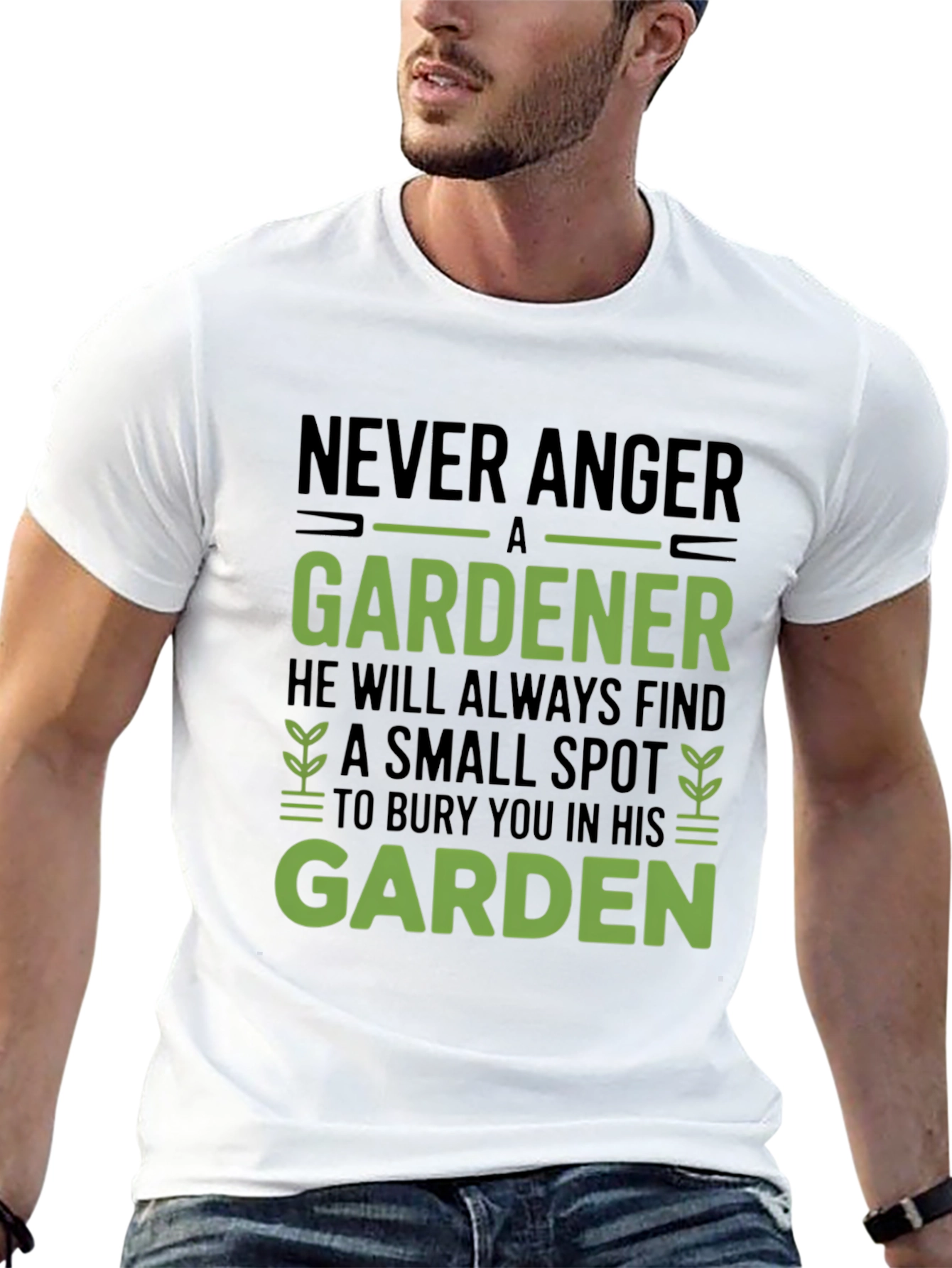 Black Never Anger a Gardener Graphic Tee view 13