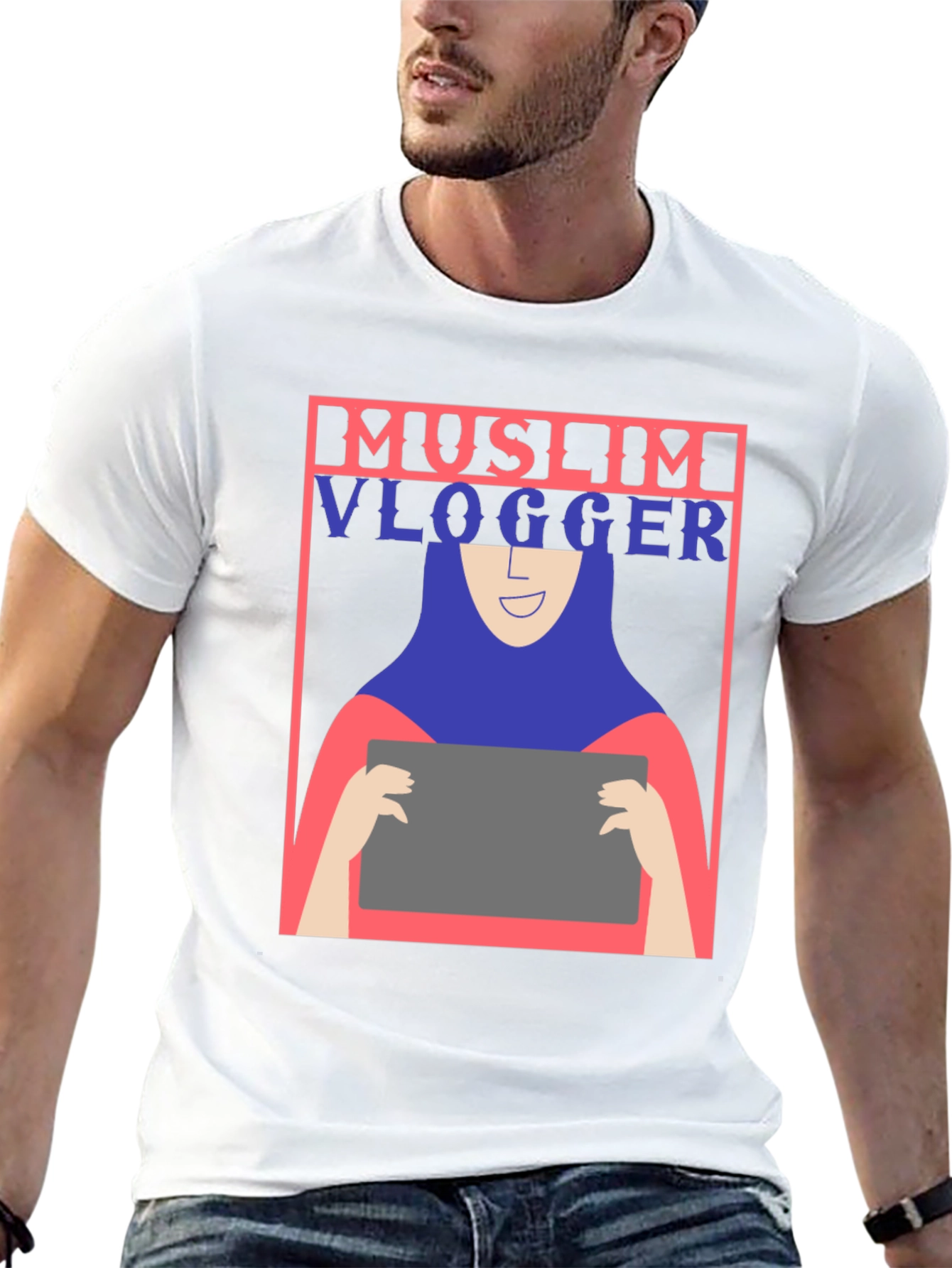 Black Muslim Vlogger Graphic T-Shirt - Unisex view 13