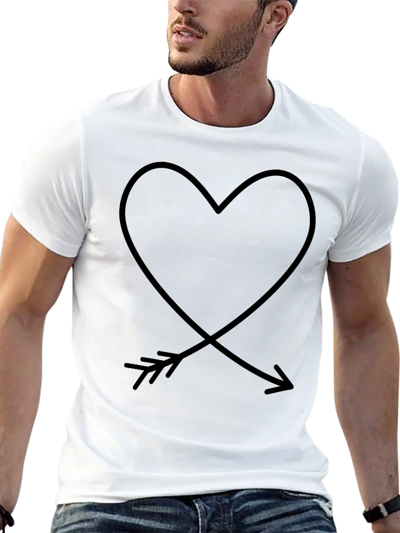 Black Heart & Arrow Graphic Black T-Shirt view 13