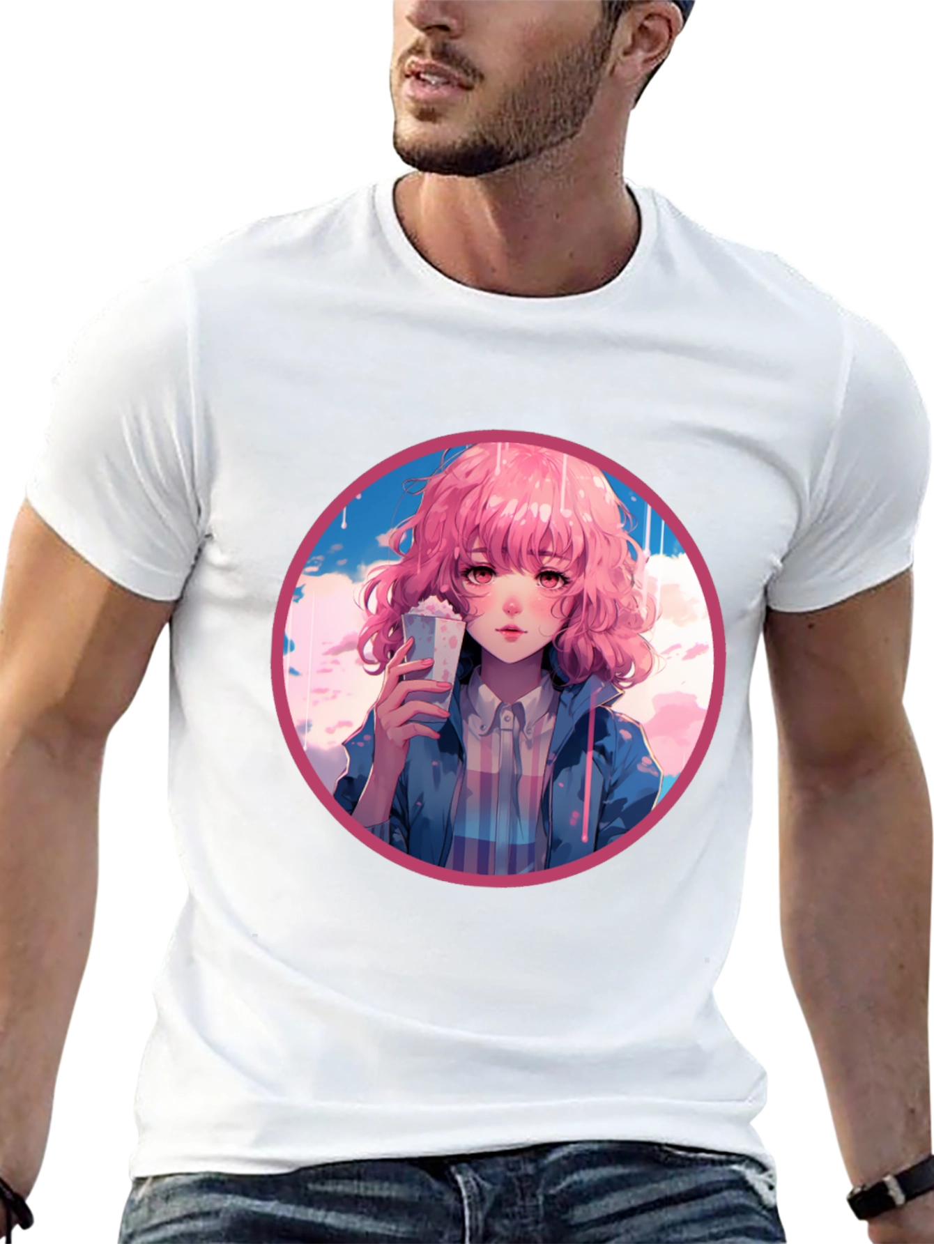 Black Anime Girl Graphic Tee - Stylish and Unique Design view 13