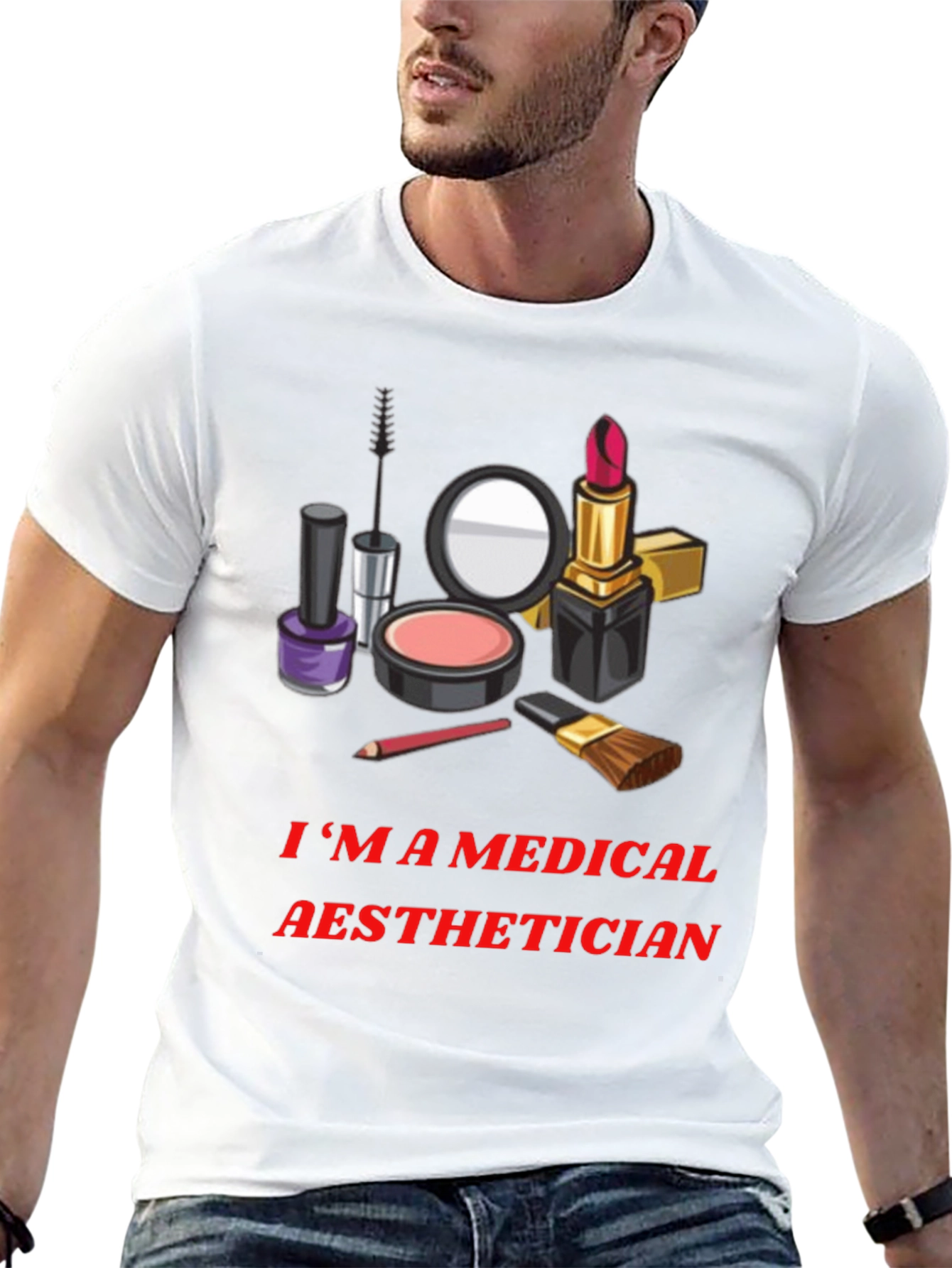 Black Medical Aesthetician T-Shirt - Makeup Artist Graphic Tee view 13