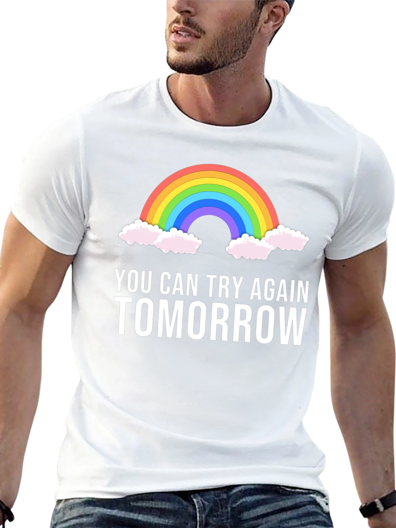 Black Rainbow Tomorrow Graphic Tee - Motivational T-Shirt view 13