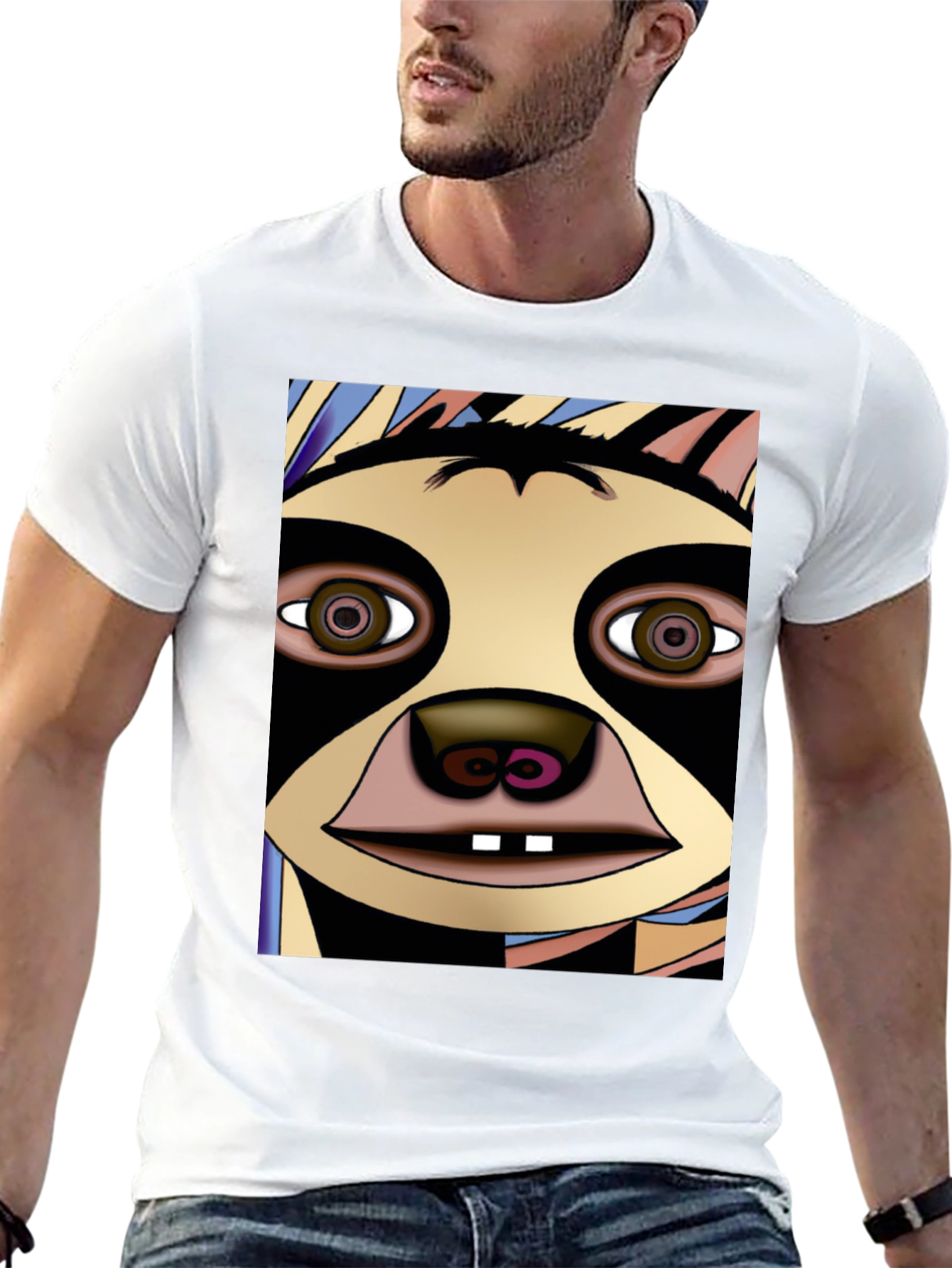 Black Sloth Face Graphic Tee - Unique Design view 13