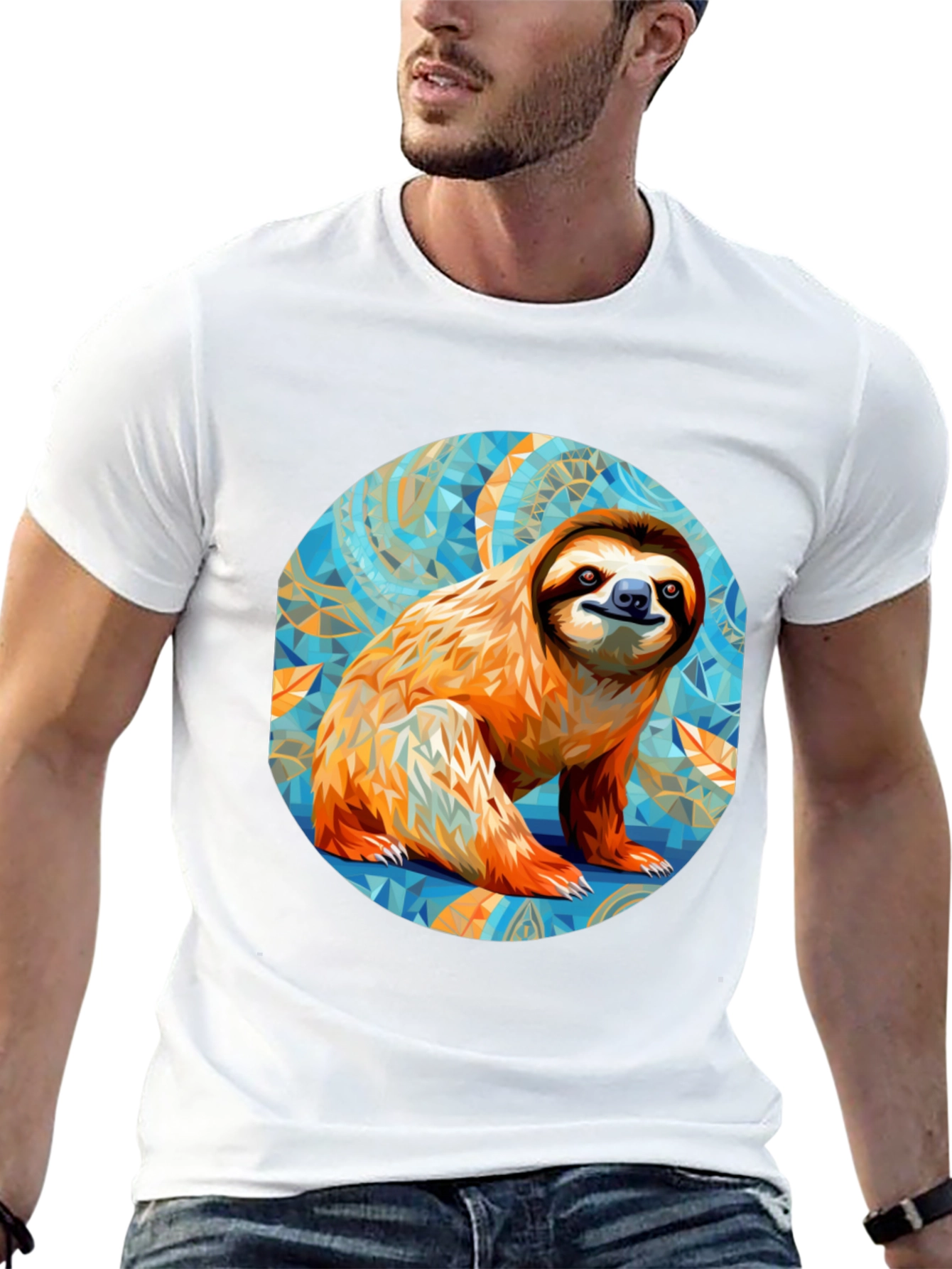 Black Sloth Graphic Tee - Men's Black T-Shirt view 13