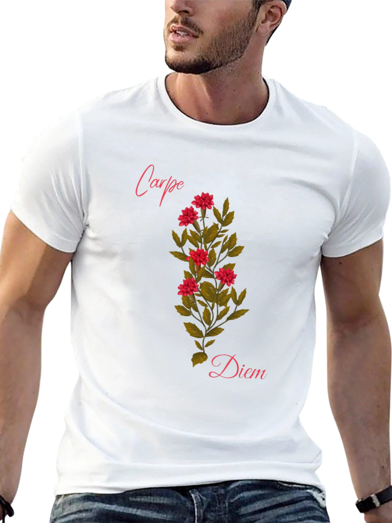 Black Carpe Diem Floral T-Shirt - Seize the Day! view 13