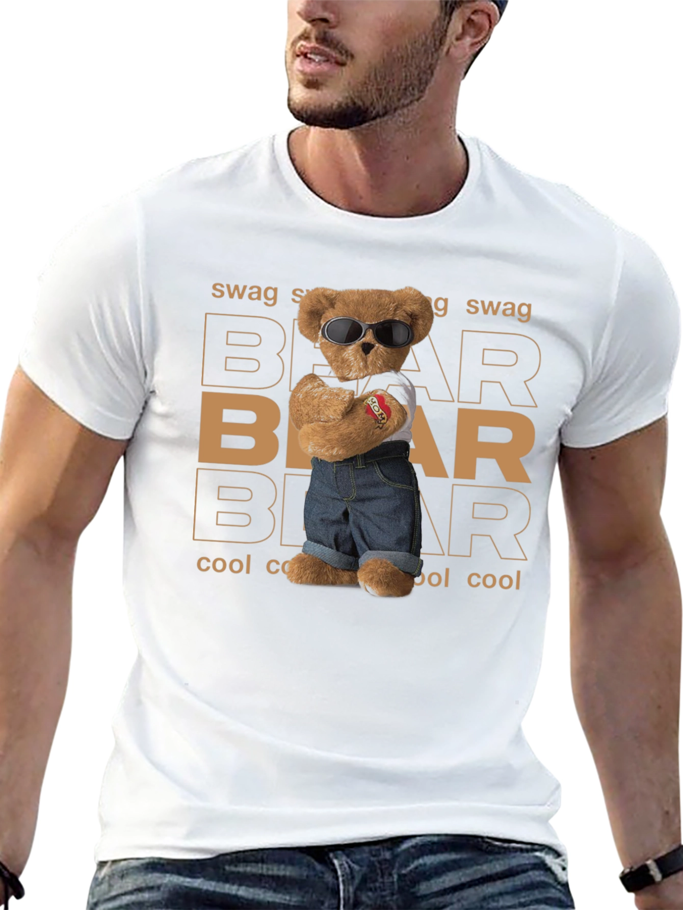 Black Cool Bear Swag Graphic Tee view 13