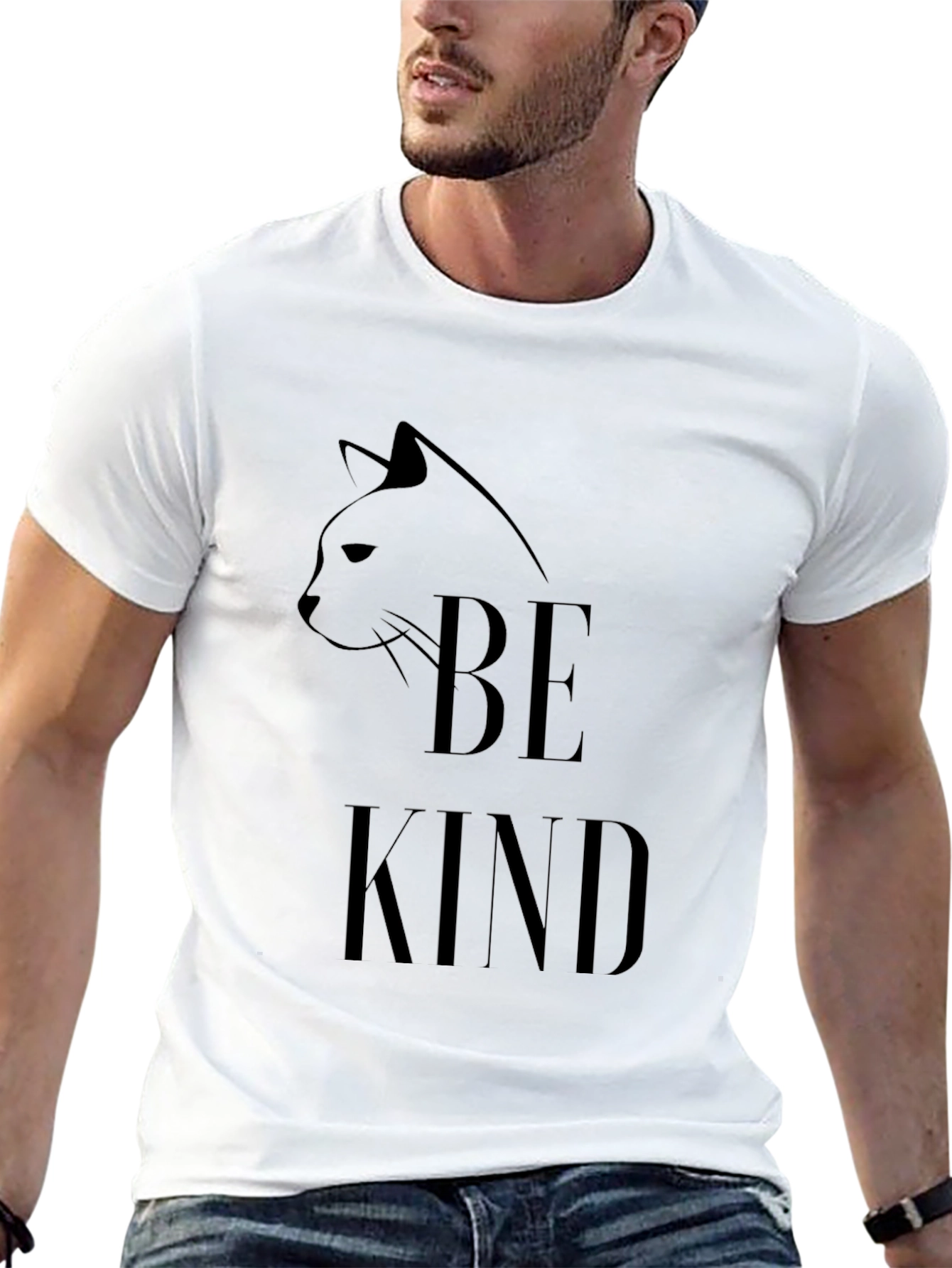Black Be Kind Cat Graphic T-Shirt view 13