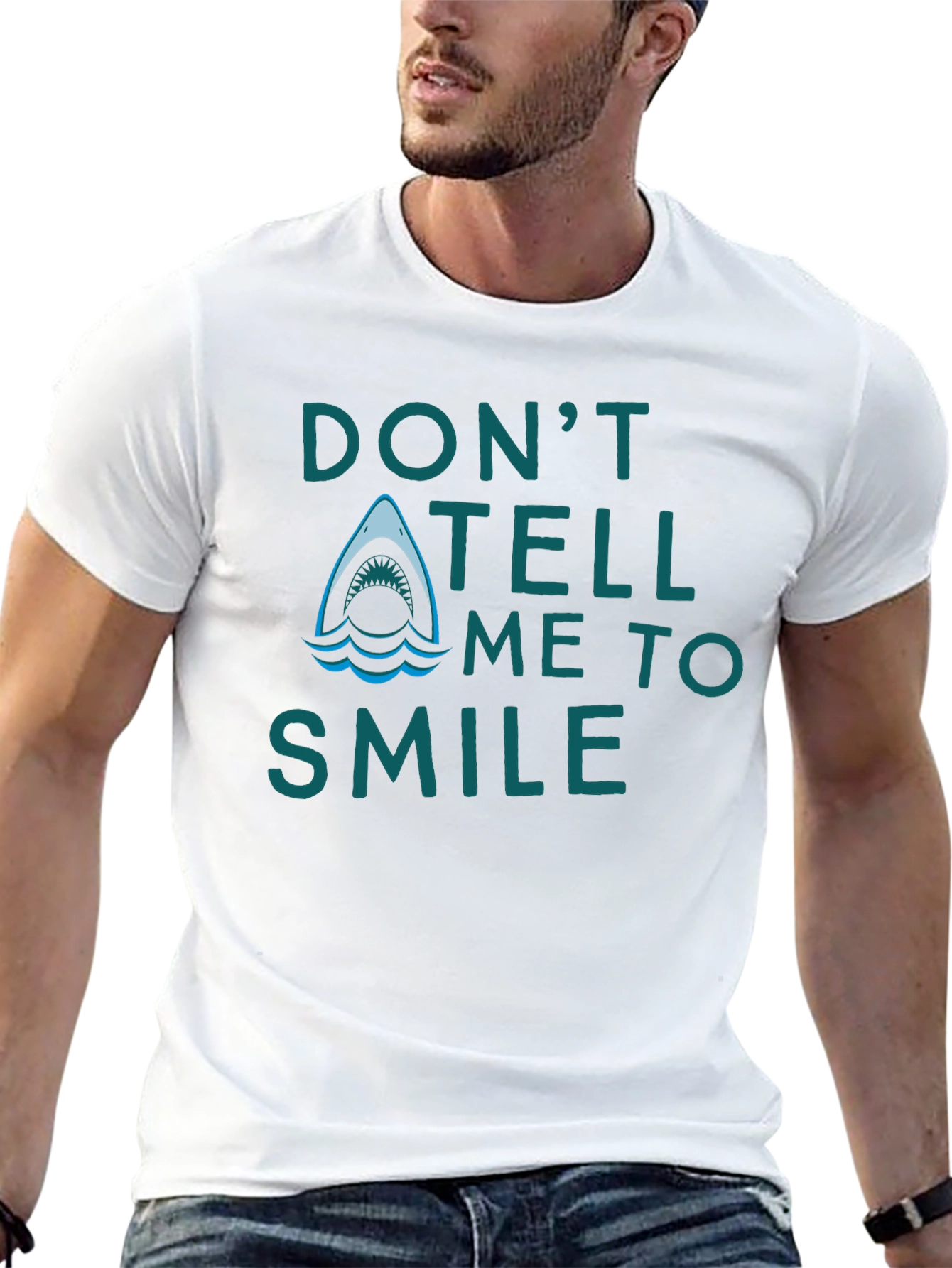 Black Don't Tell Me To Smile Shark T-Shirt view 13