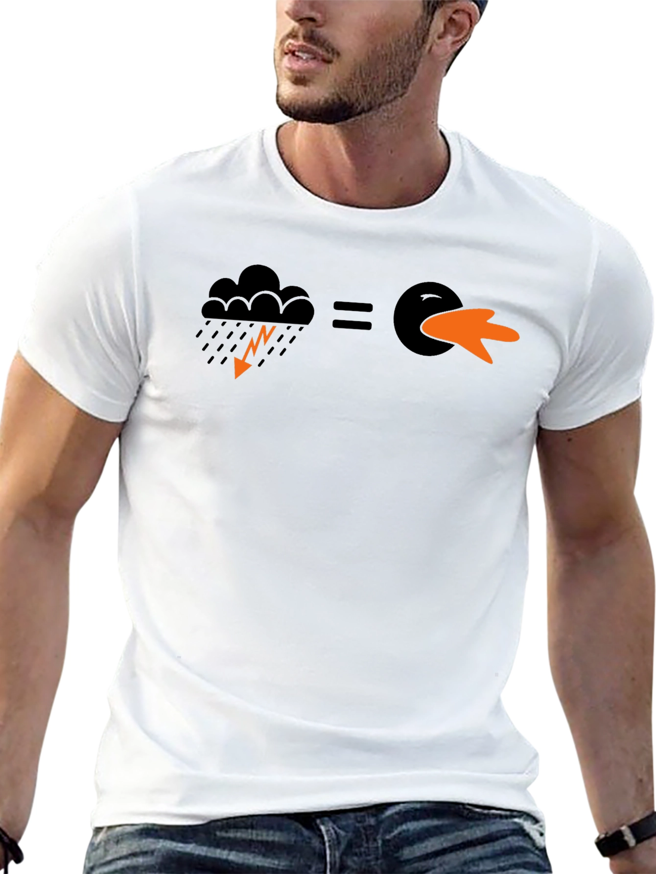 Black Funny Weather Duck Short-Sleeve T-Shirt view 13