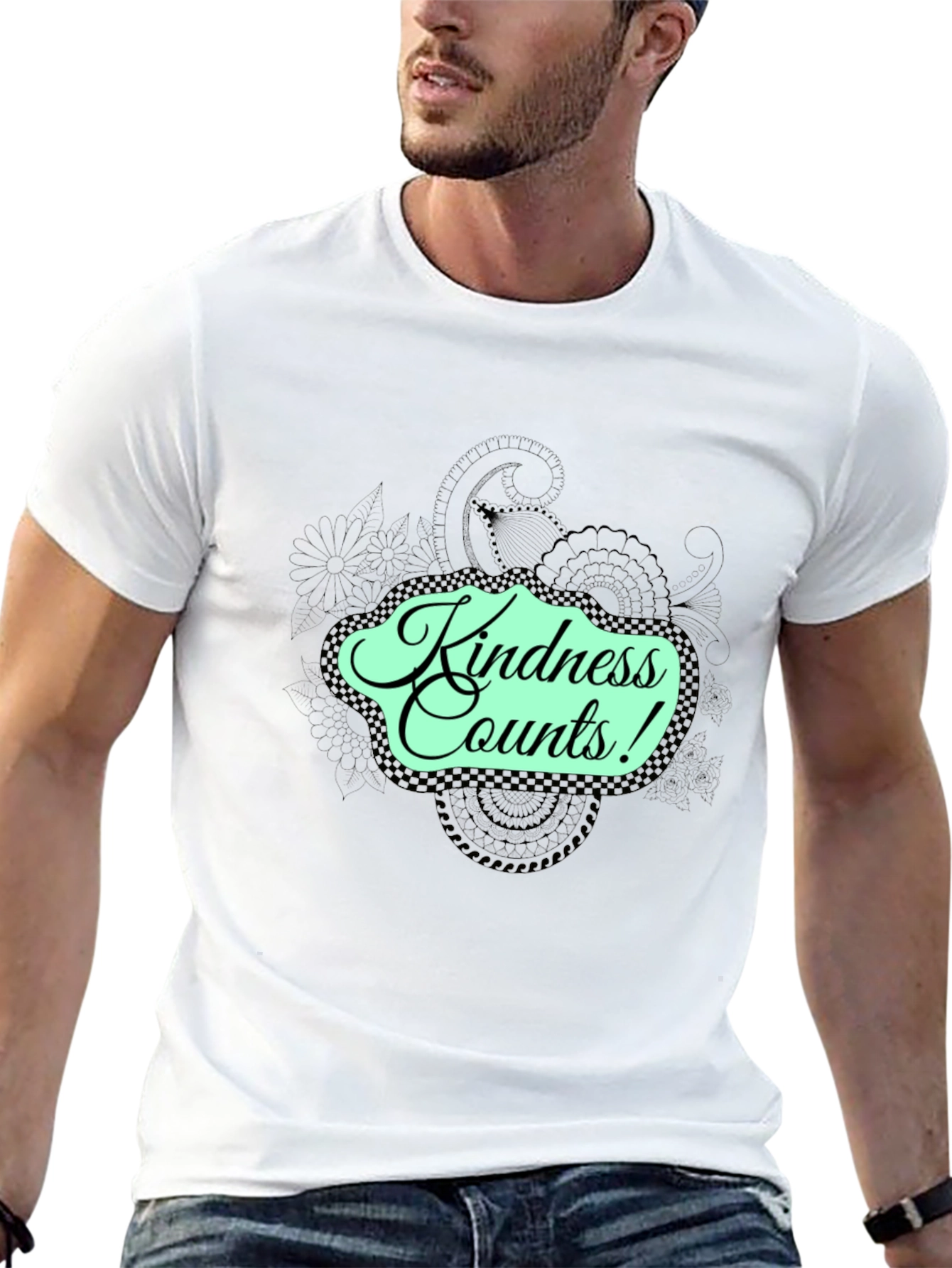 Black Kindness Counts Black Graphic Tee view 13