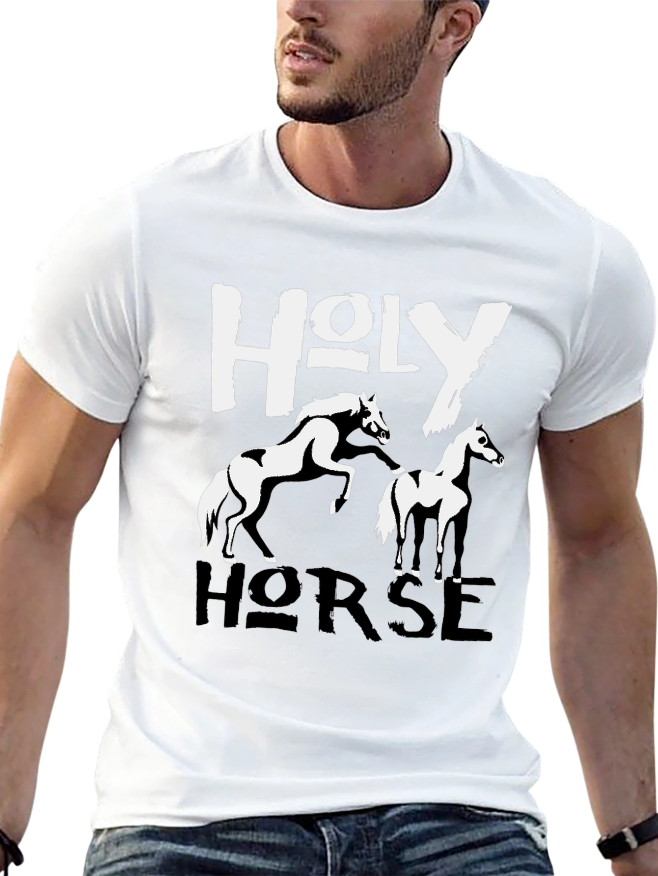 Black Holy Horse Graphic T-Shirt view 13