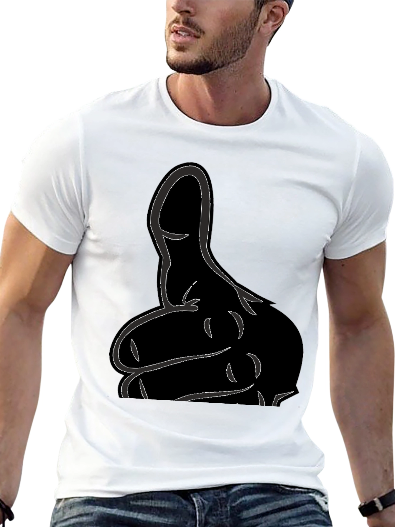 Black Modern Graphic T-Shirt view 13