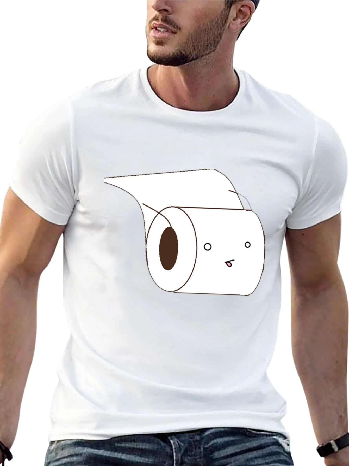 Black Funny Toilet Paper Roll Graphic Tee - Black view 13