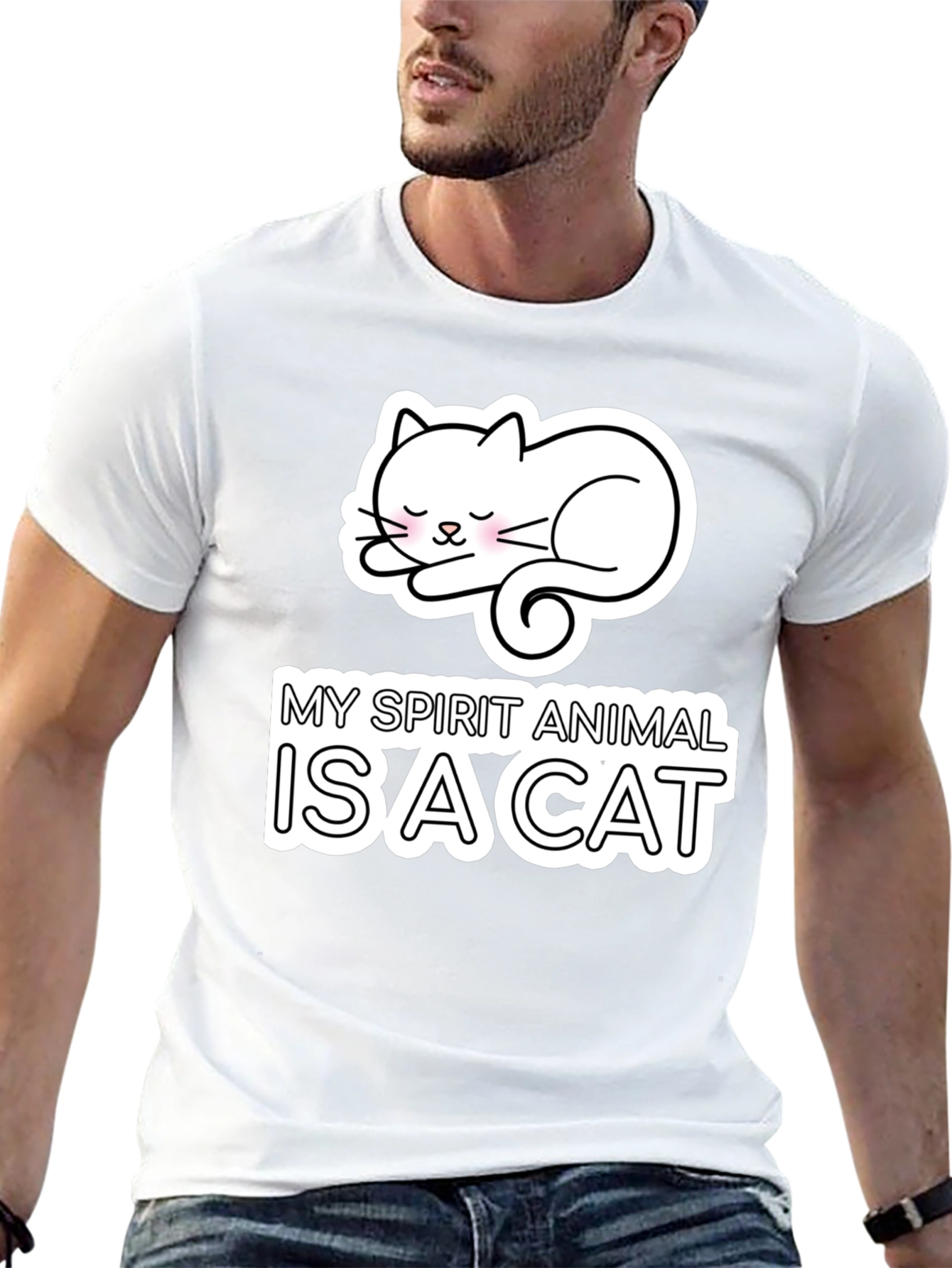 Black My Spirit Animal is a Cat T-Shirt view 13