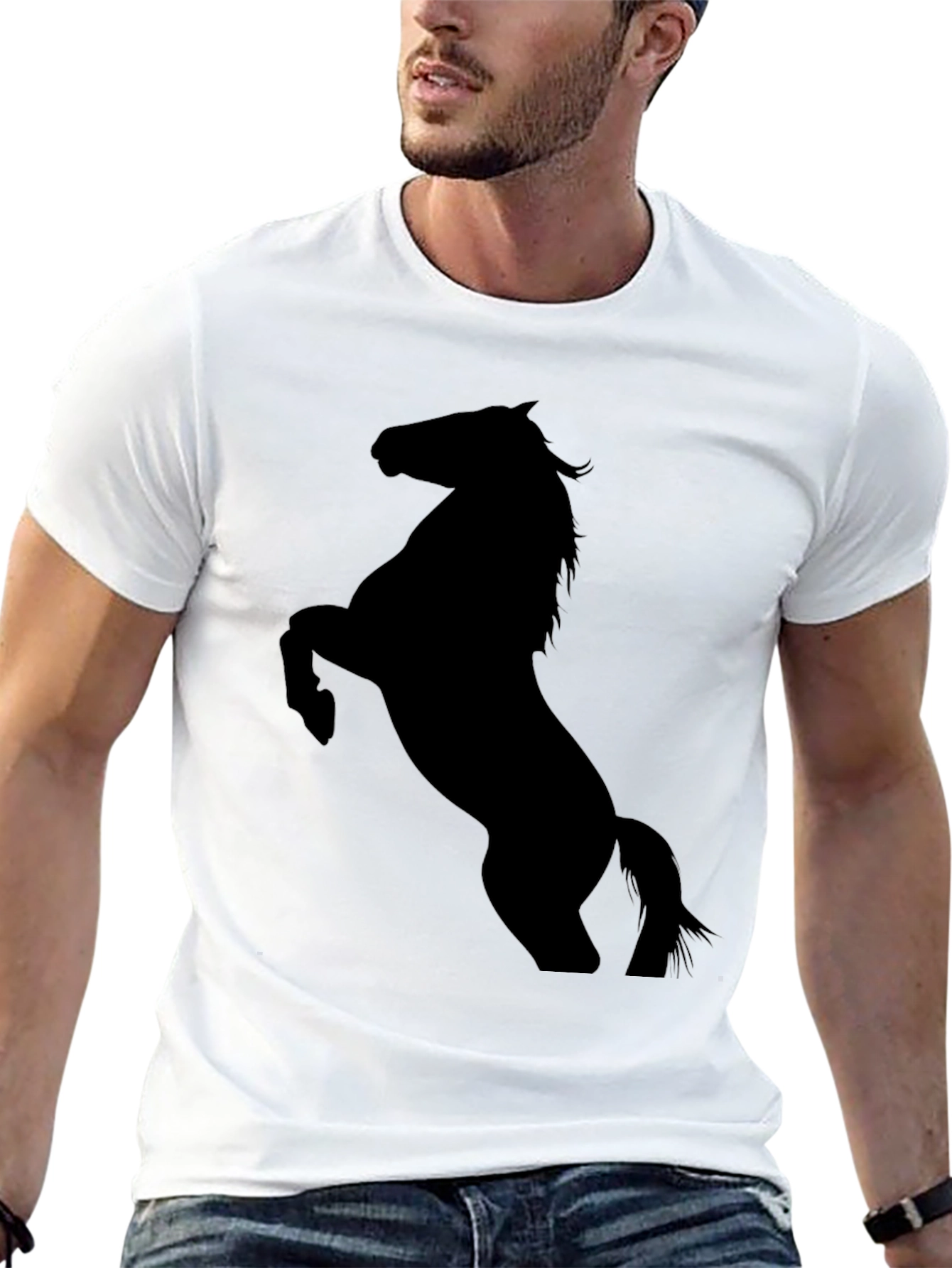 Black Black Horse Silhouette Tee - Equestrian Style view 13