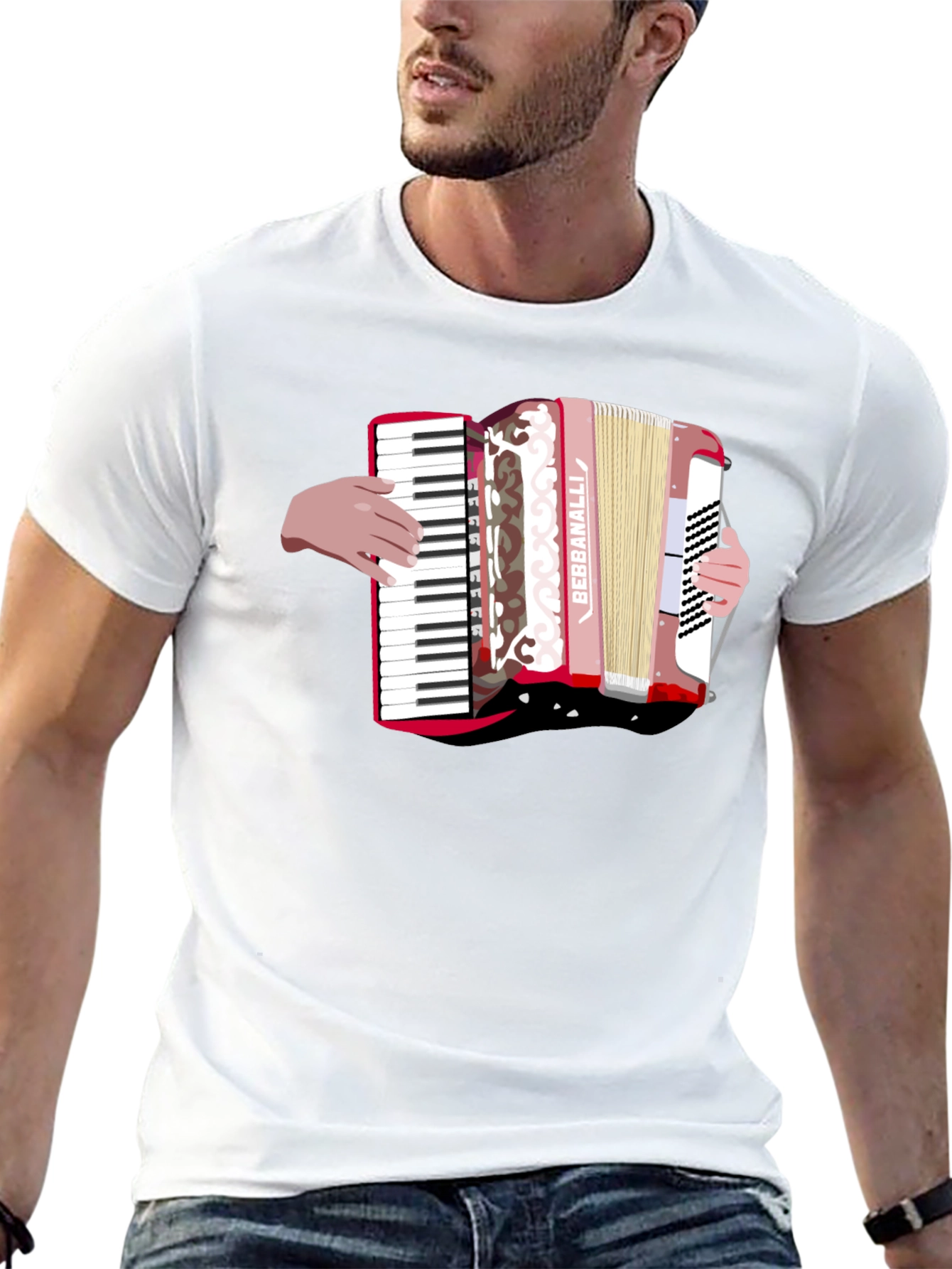 Black Accordion Graphic Black T-Shirt view 13