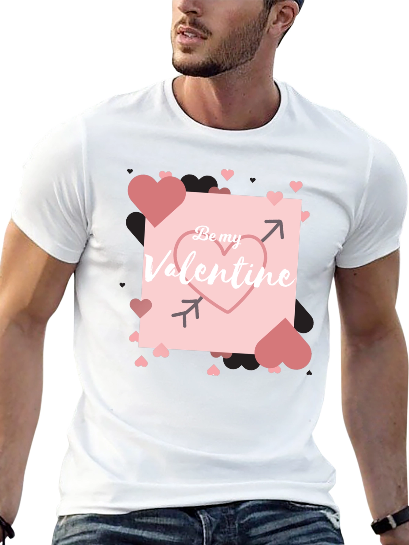 Black Be My Valentine Black Graphic Tee view 13