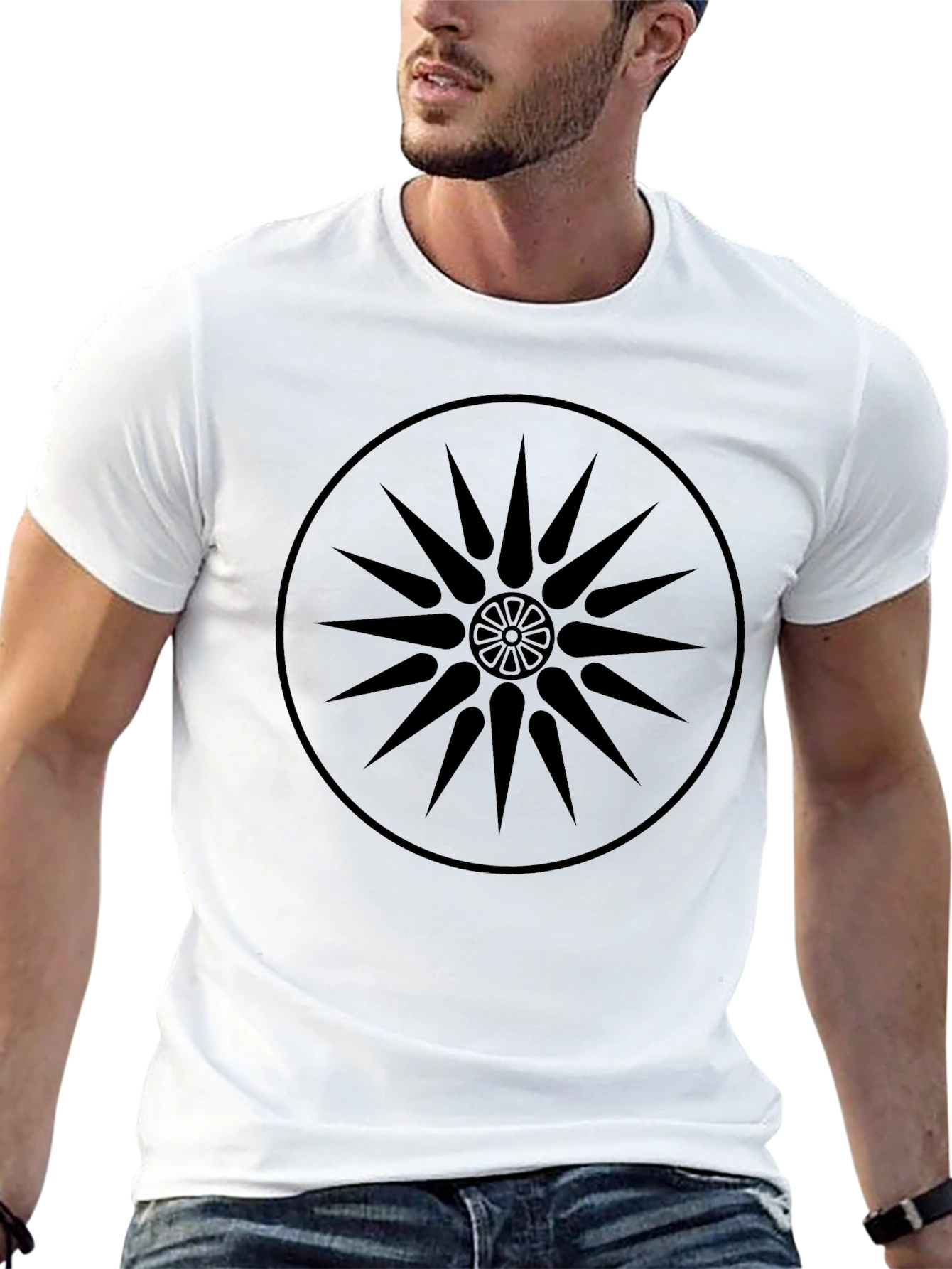 Black Black Starburst Graphic Tee - Stylish Casual Wear view 13