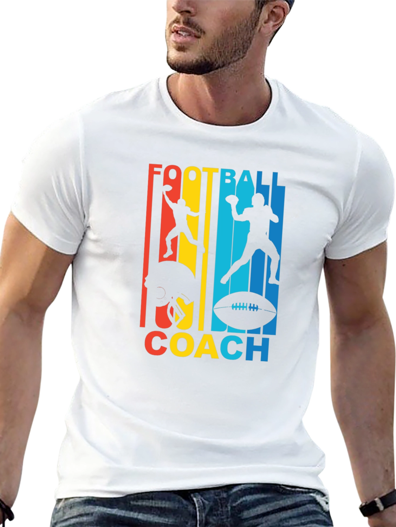Black Football Coach Graphic T-Shirt view 13