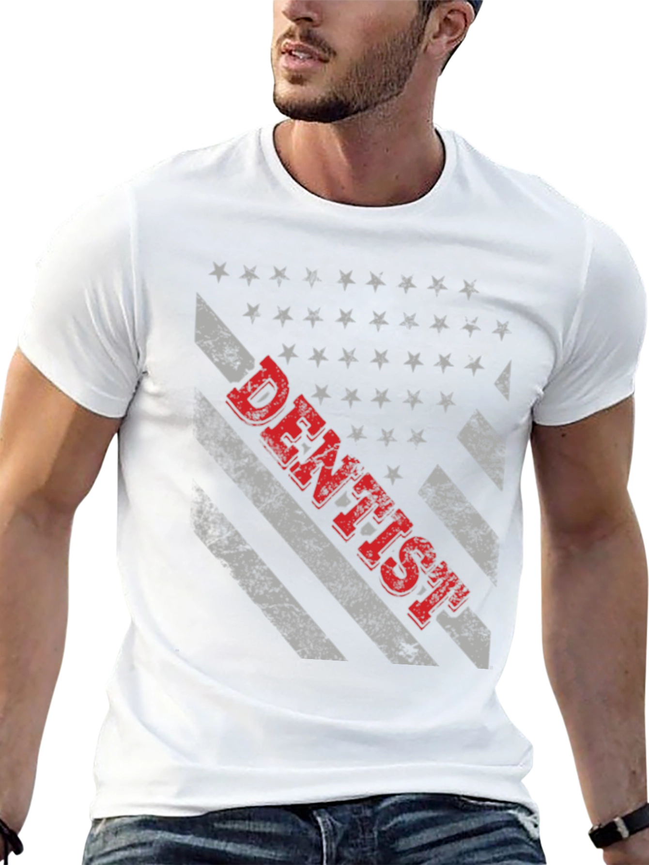 Black Dentist American Flag T-Shirt view 13