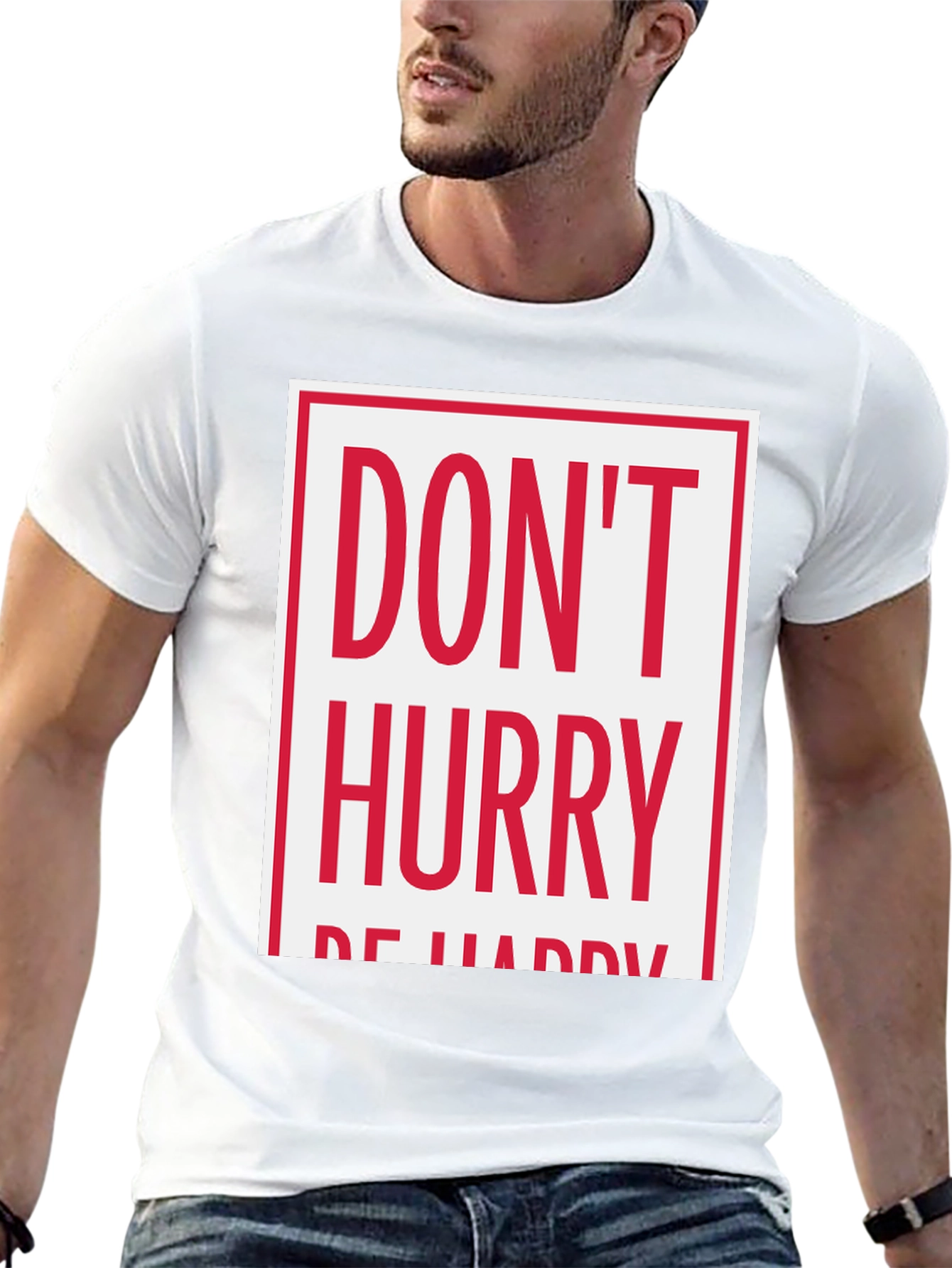Black Don't Hurry Be Happy Graphic Tee view 13