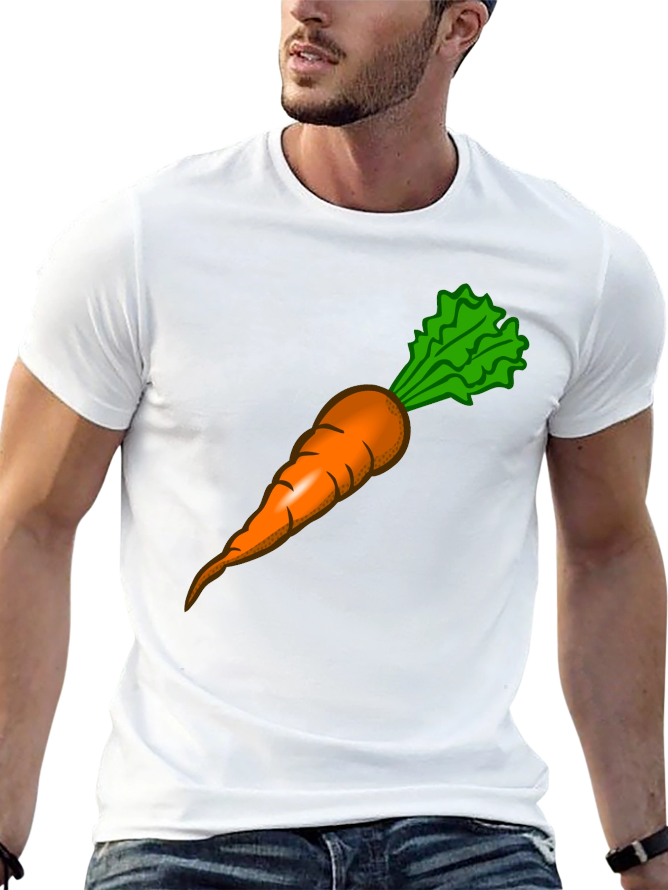 Funny Carrot Graphic Tee - Black Cotton T-Shirt - 13