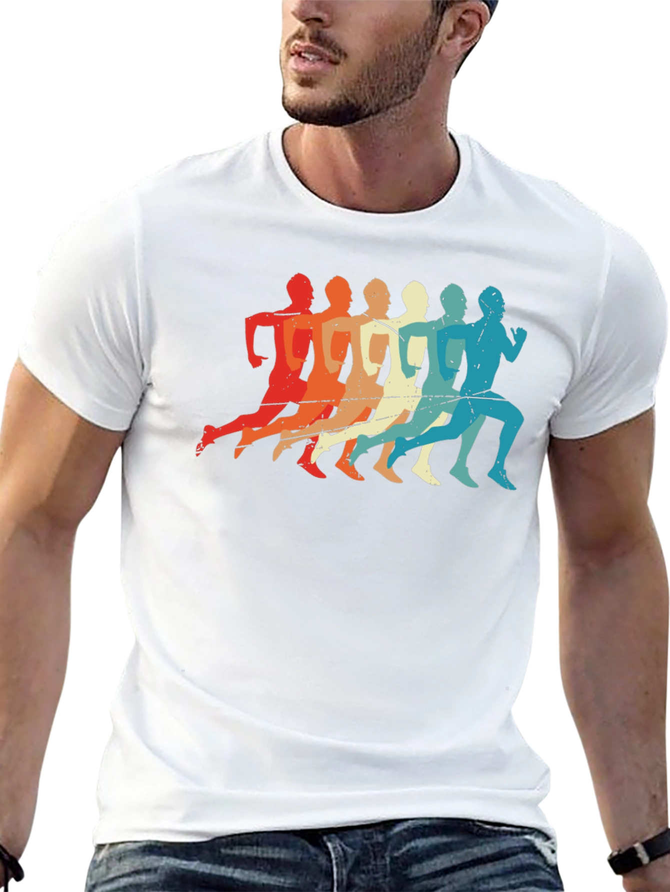Black Retro Runner Graphic T-Shirt - Vintage Style Tee view 13