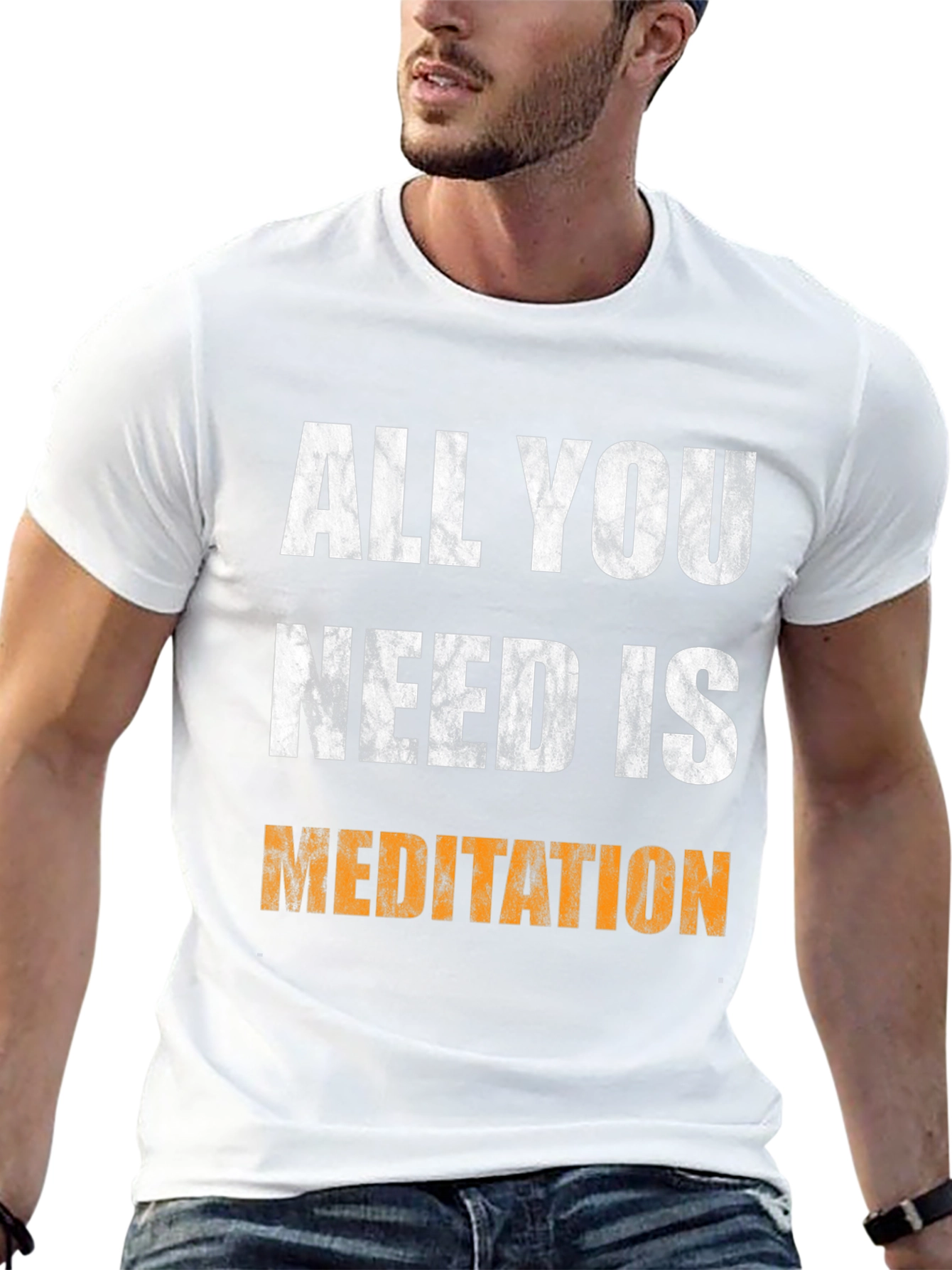 Black All You Need Is Meditation Graphic Tee view 13