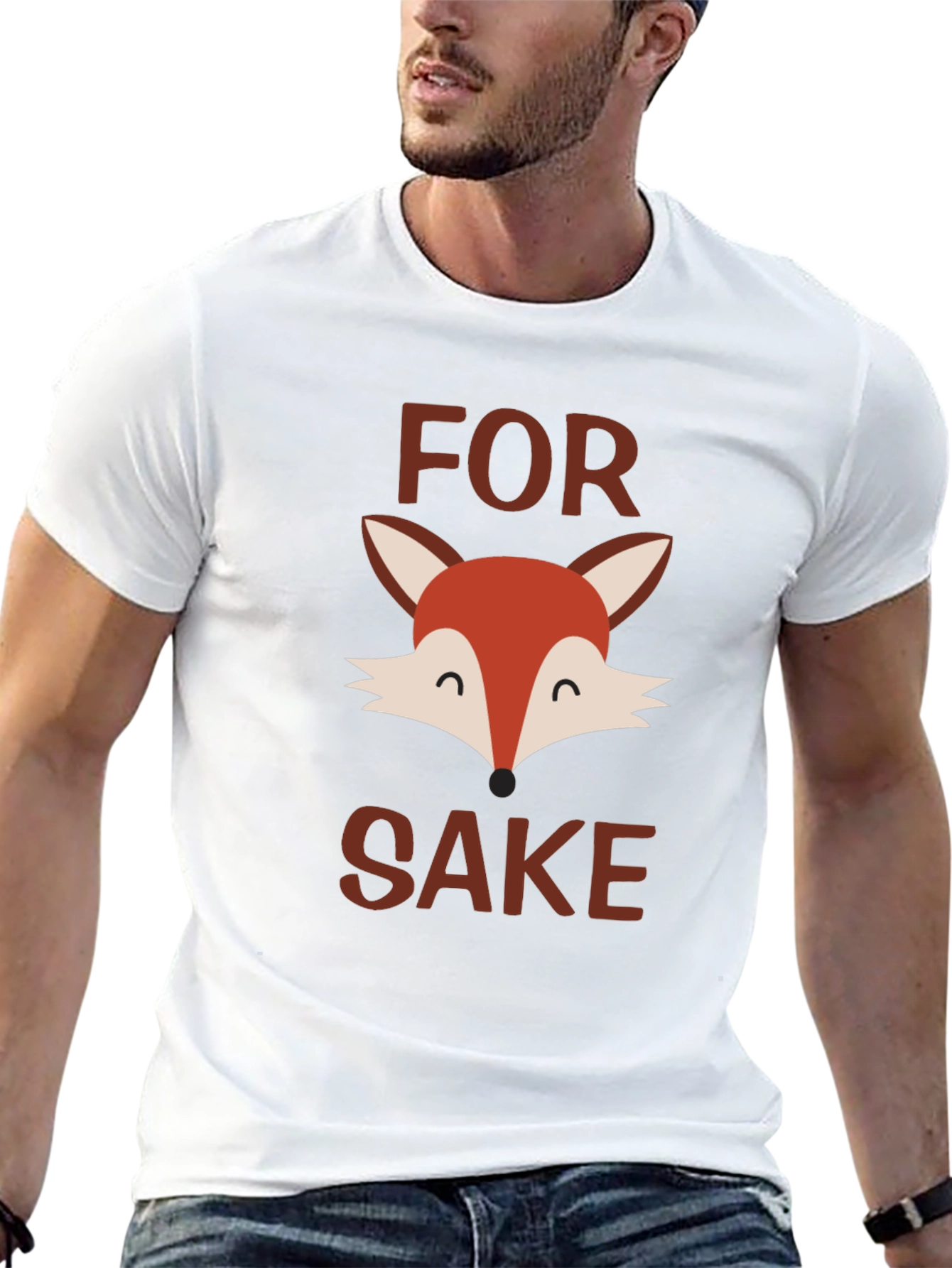Black For Fox Sake T-Shirt - Funny Animal Graphic Tee view 13