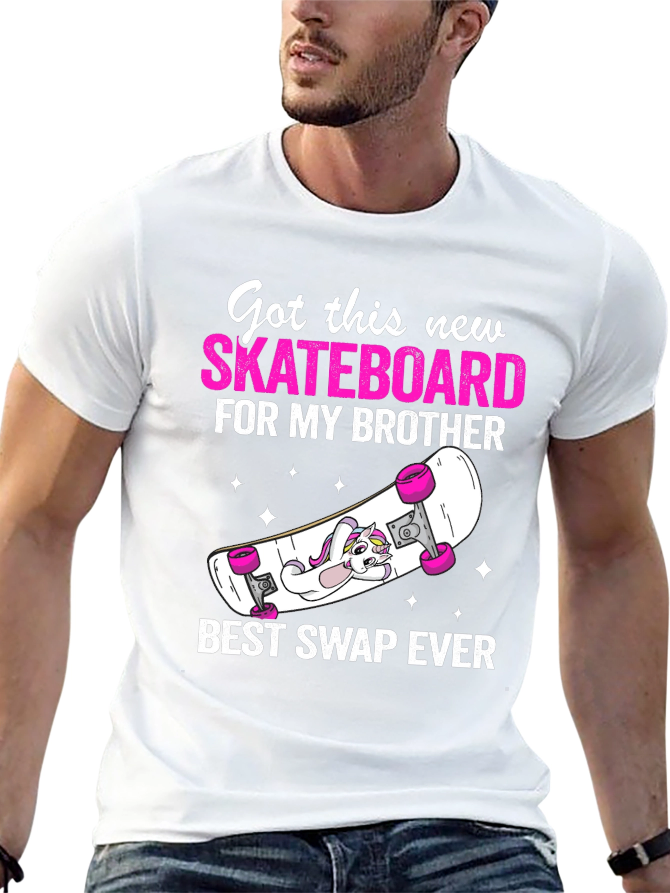Black Skateboard Brother Graphic Tee - Best Swap Ever! view 13