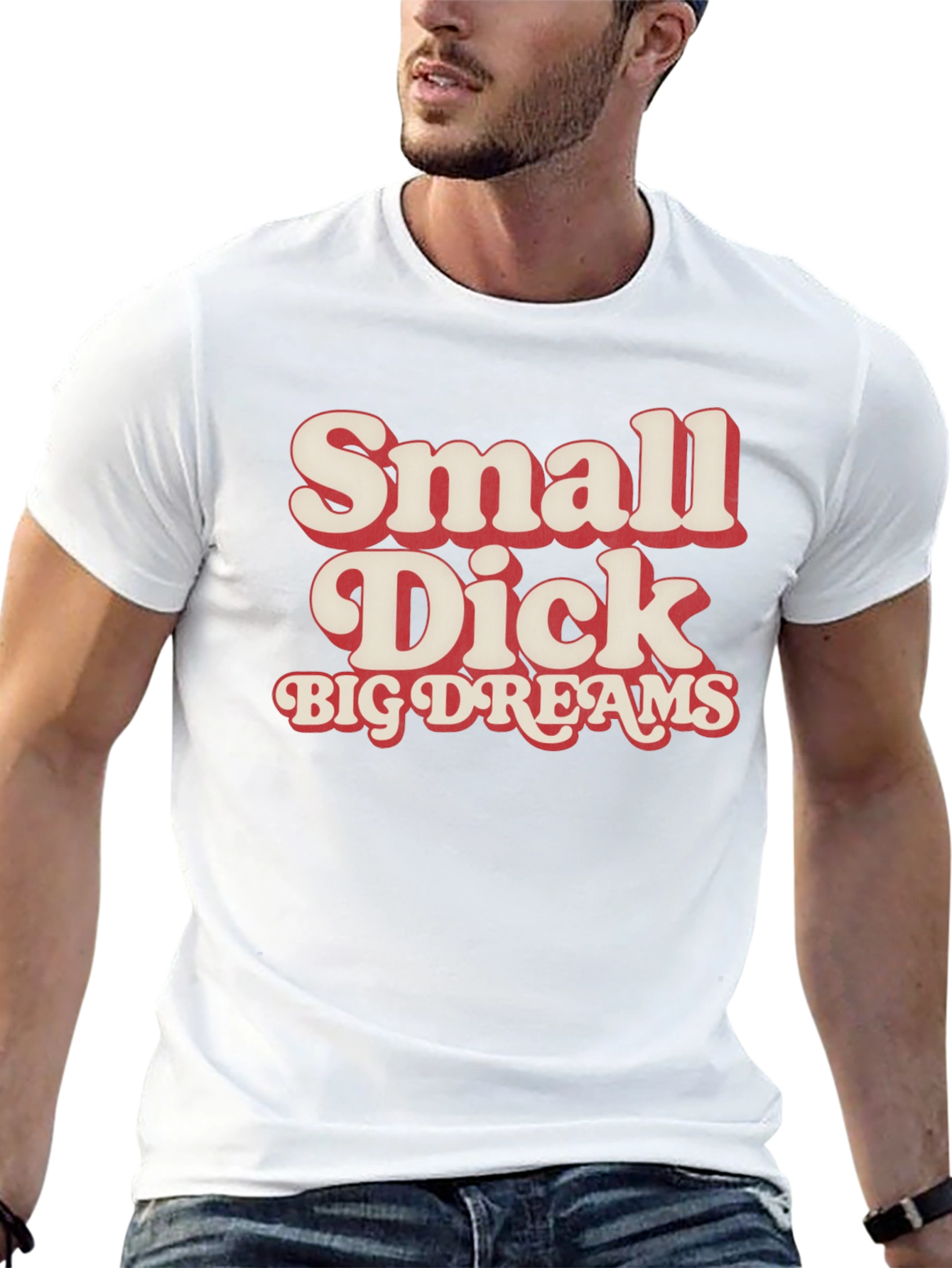 Black Small Dick Big Dreams Funny Graphic Tee view 13