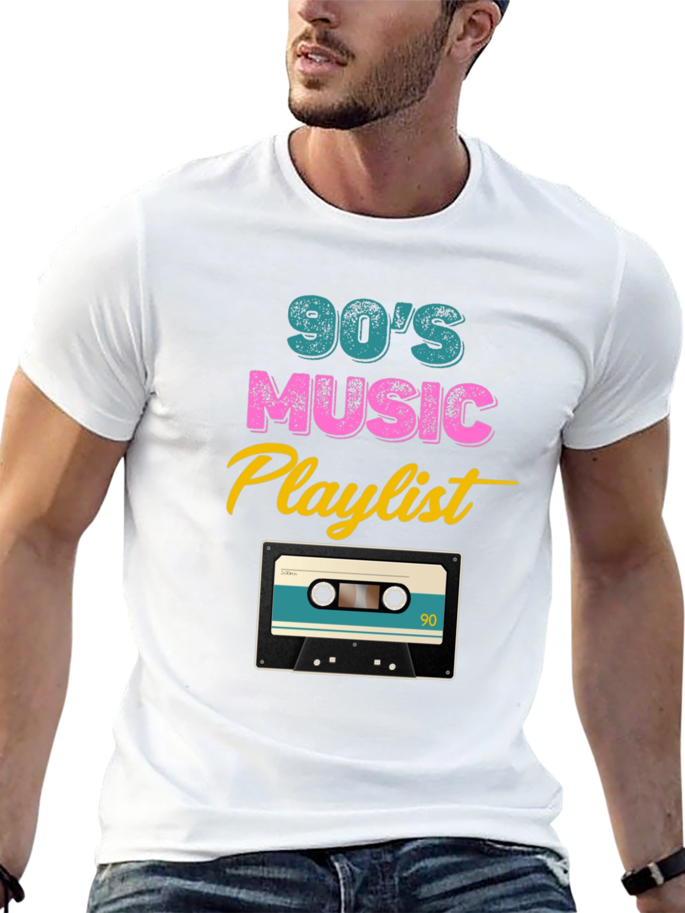 Black 90's Music Playlist Graphic Tee view 13