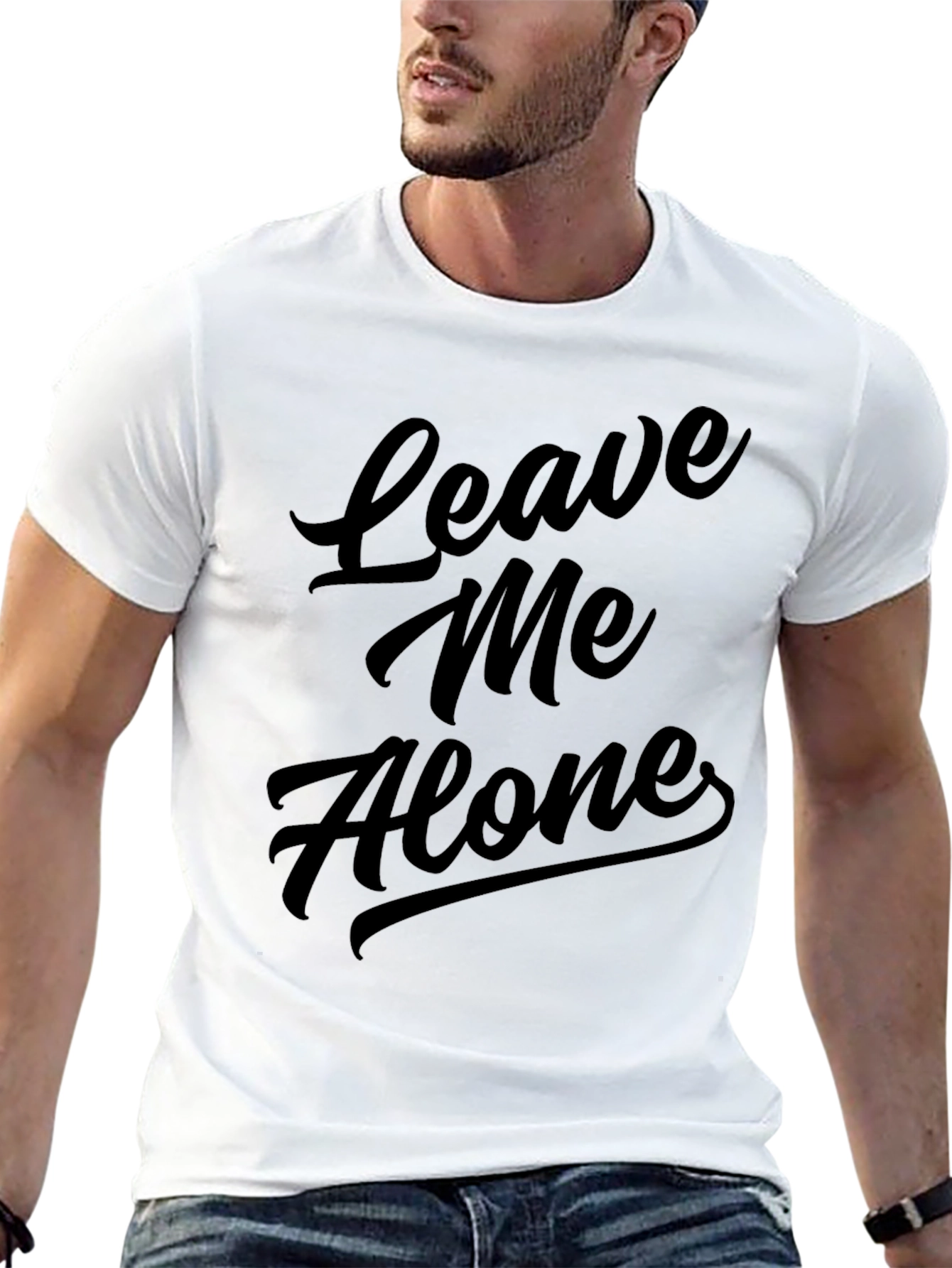 Black Leave Me Alone Black Graphic Tee view 13