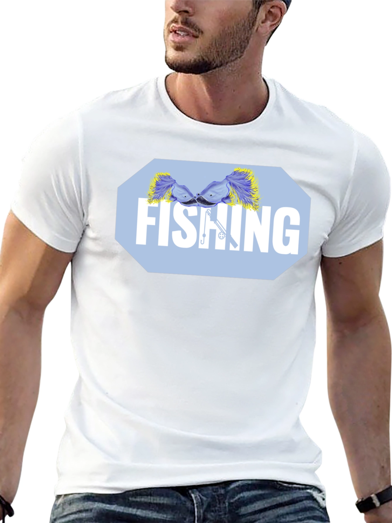 Black Fishing Lure Graphic Tee - Black Cotton Blend Shirt view 13