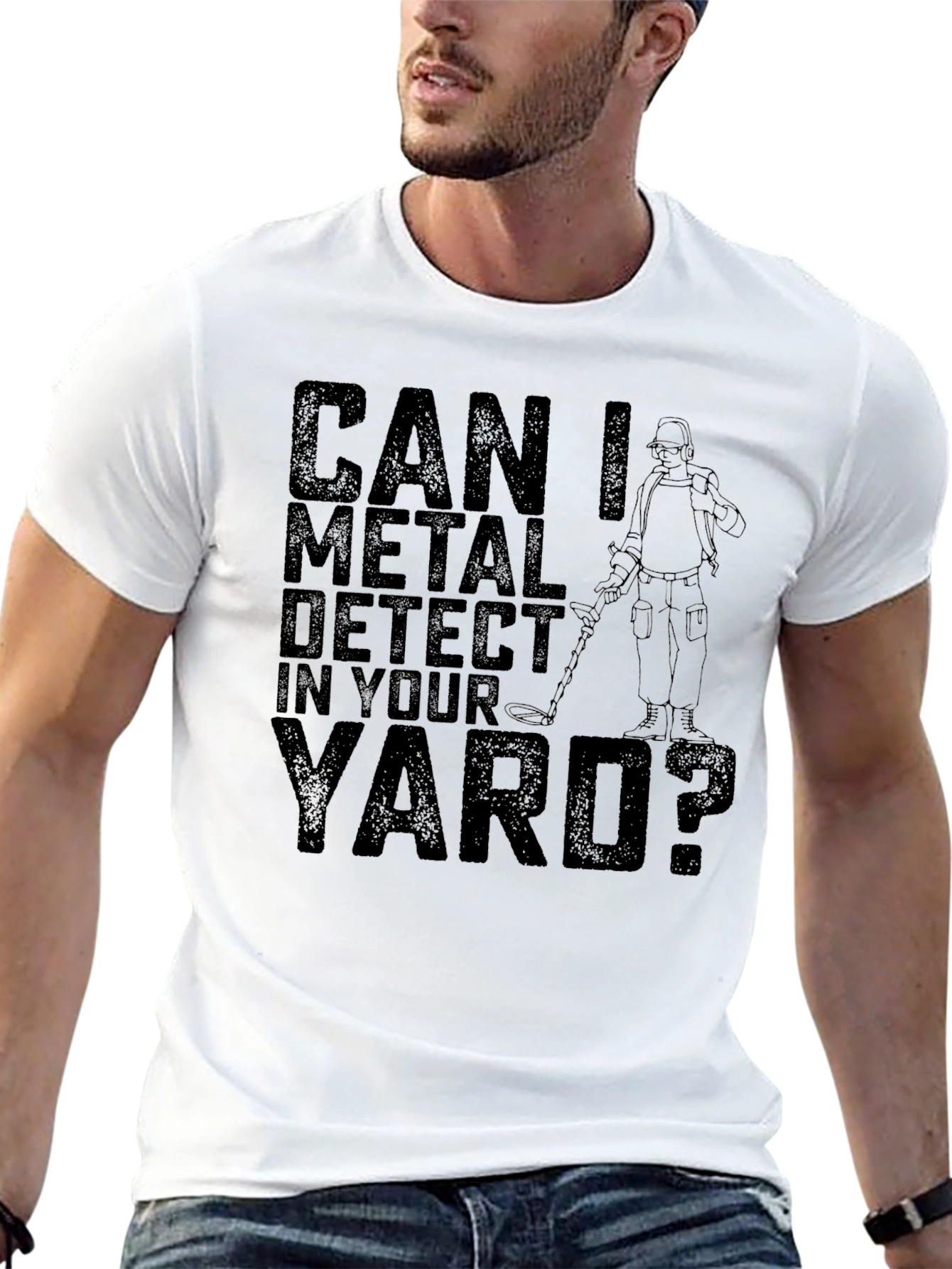 Black Can I Metal Detect In Your Yard Black T-Shirt view 13