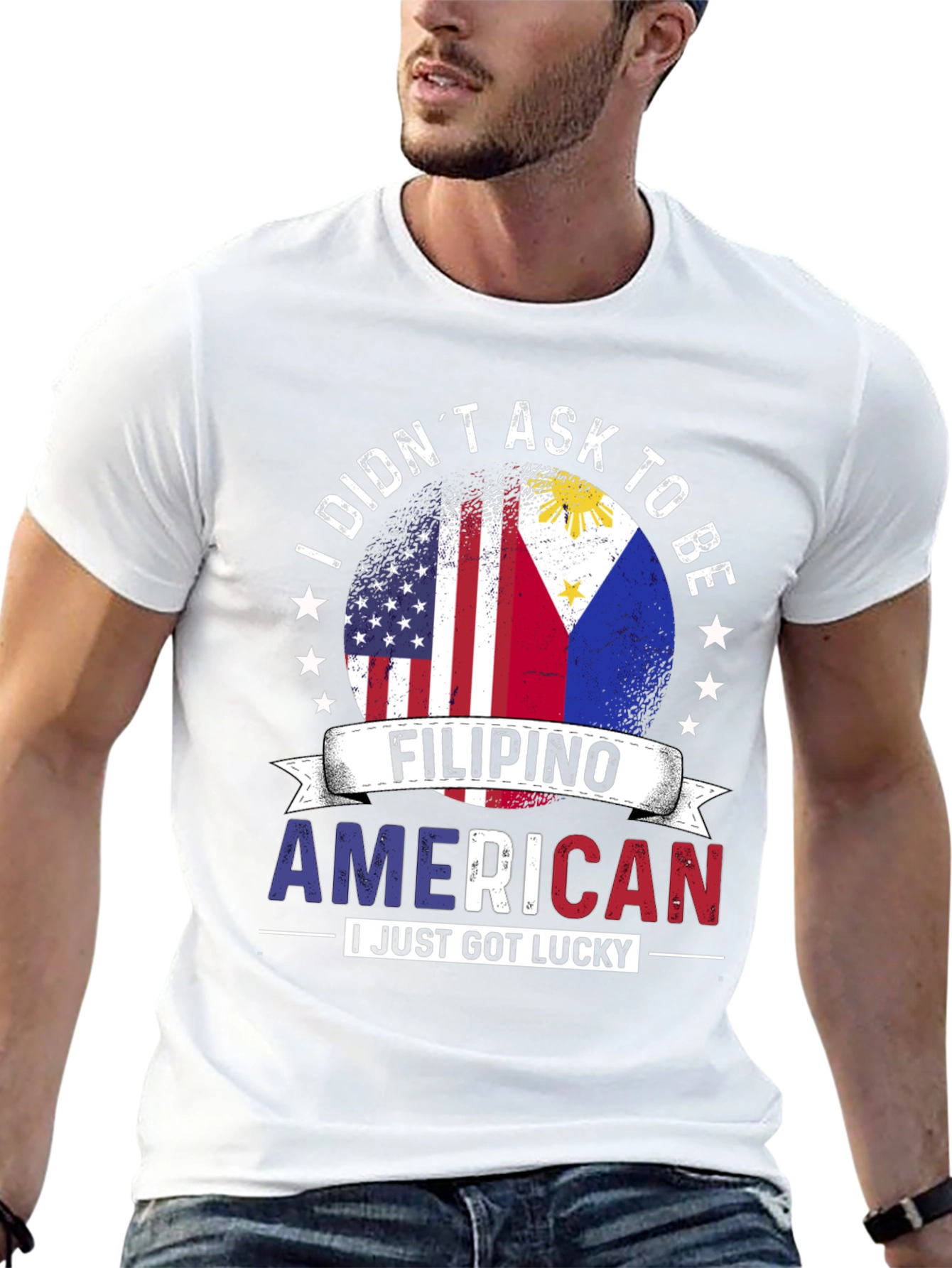 Black Filipino American Lucky T-Shirt view 13