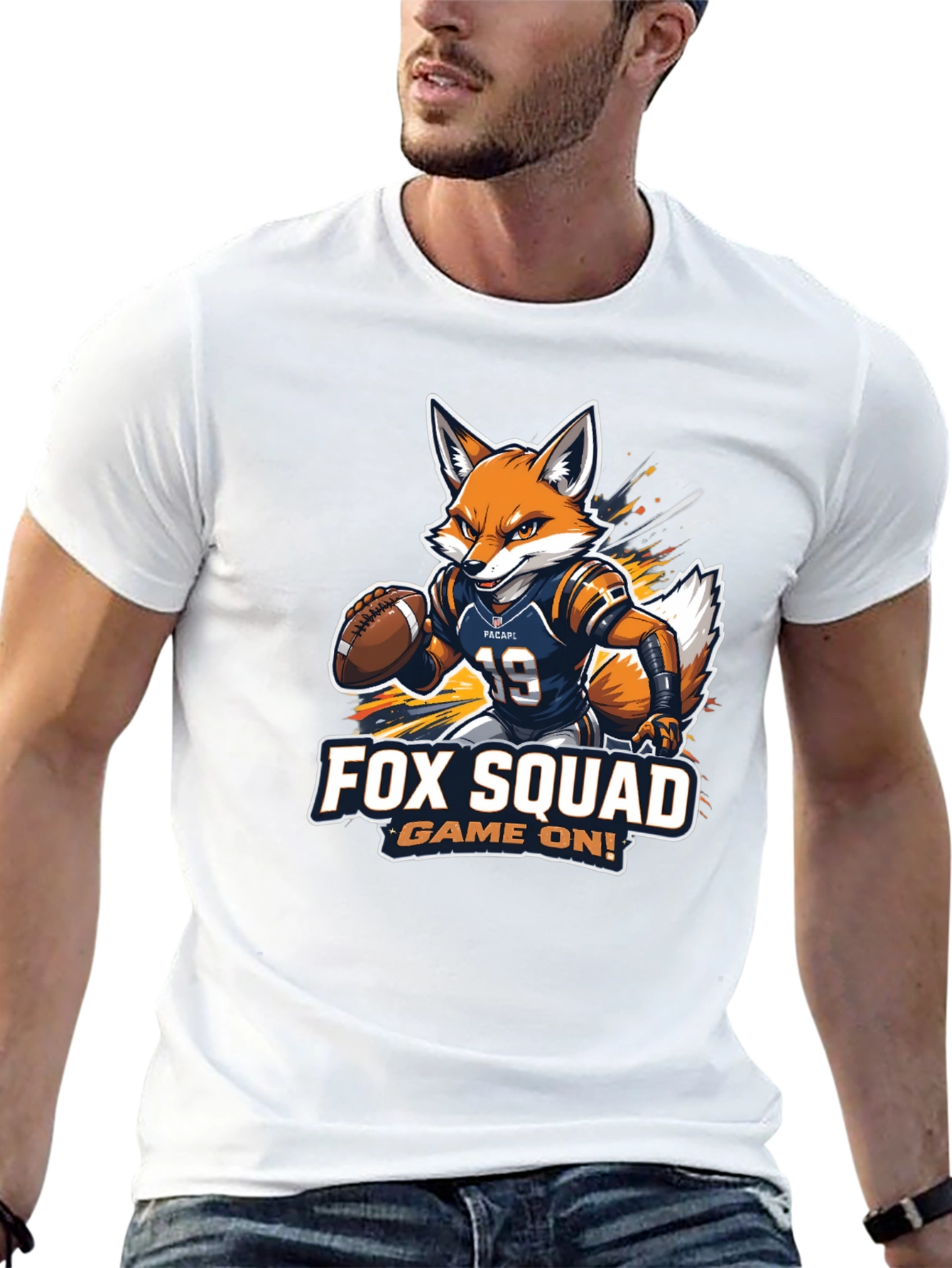 Black Fox Squad Football Game On! Black T-Shirt view 13