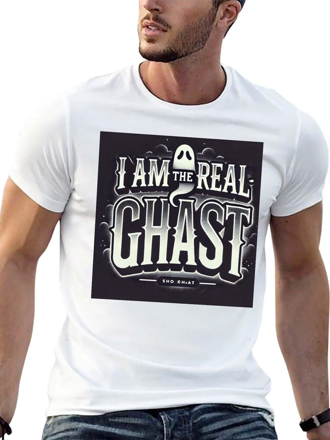 Black I AM The Real Ghast Graphic Tee, Halloween view 13