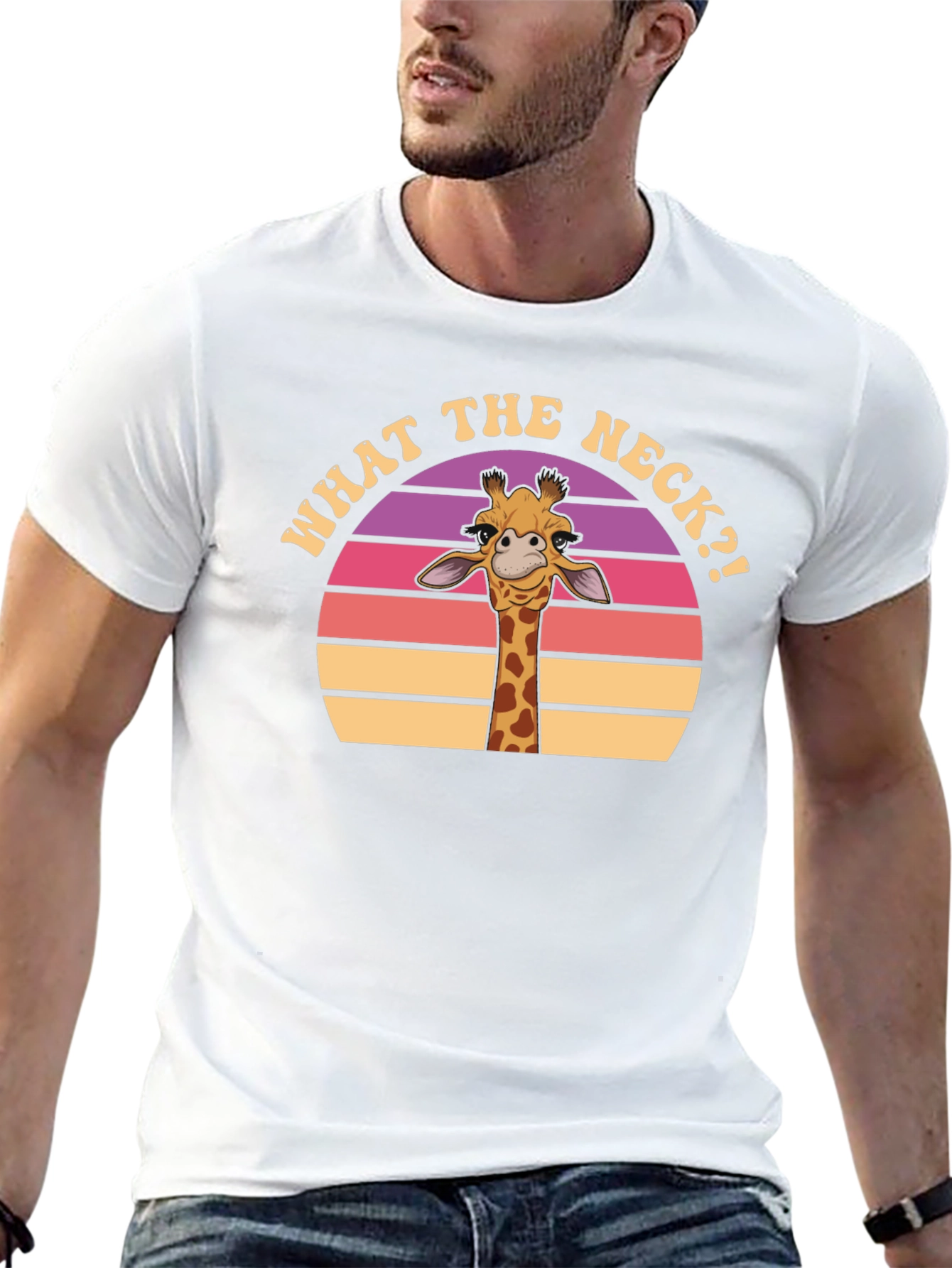 Black What the Neck Giraffe T-Shirt view 13