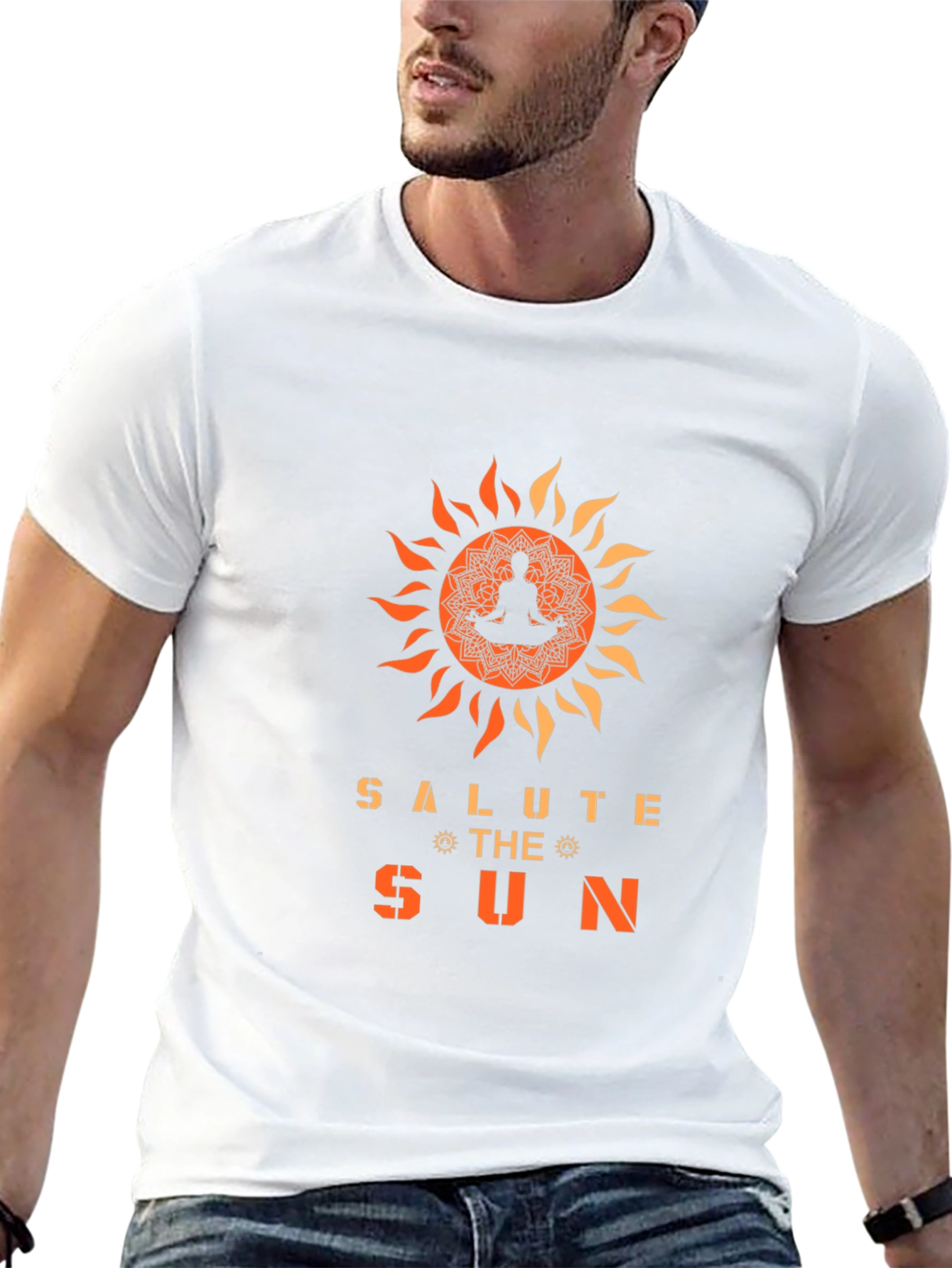 Black Salute the Sun Graphic Tee - Yoga Meditation Shirt view 13