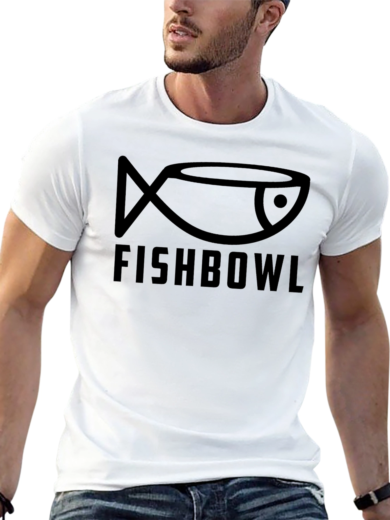 Black Fishbowl Graphic Tee - Black Cotton T-Shirt view 13