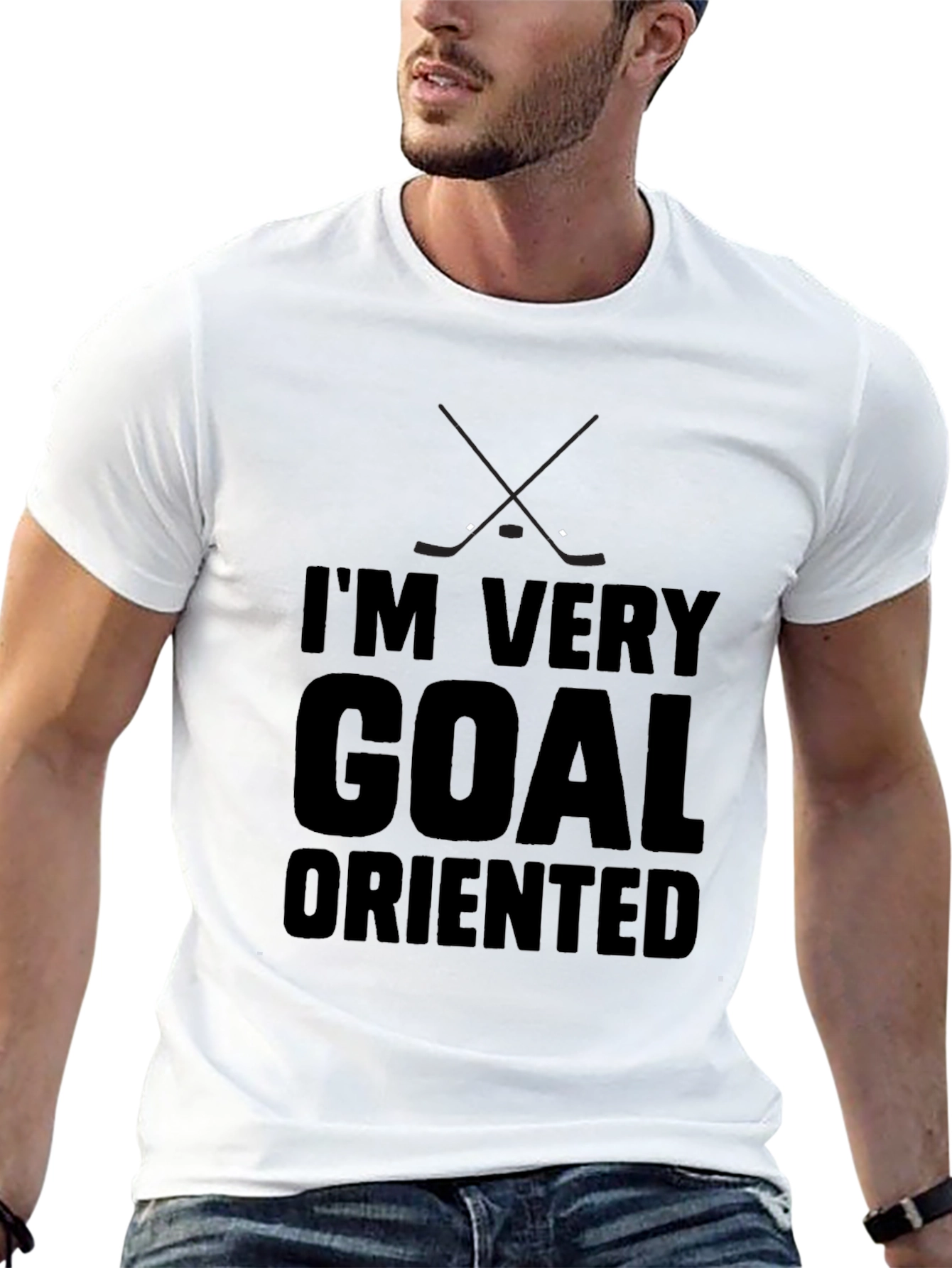 Black Goal Oriented Hockey T-Shirt view 13