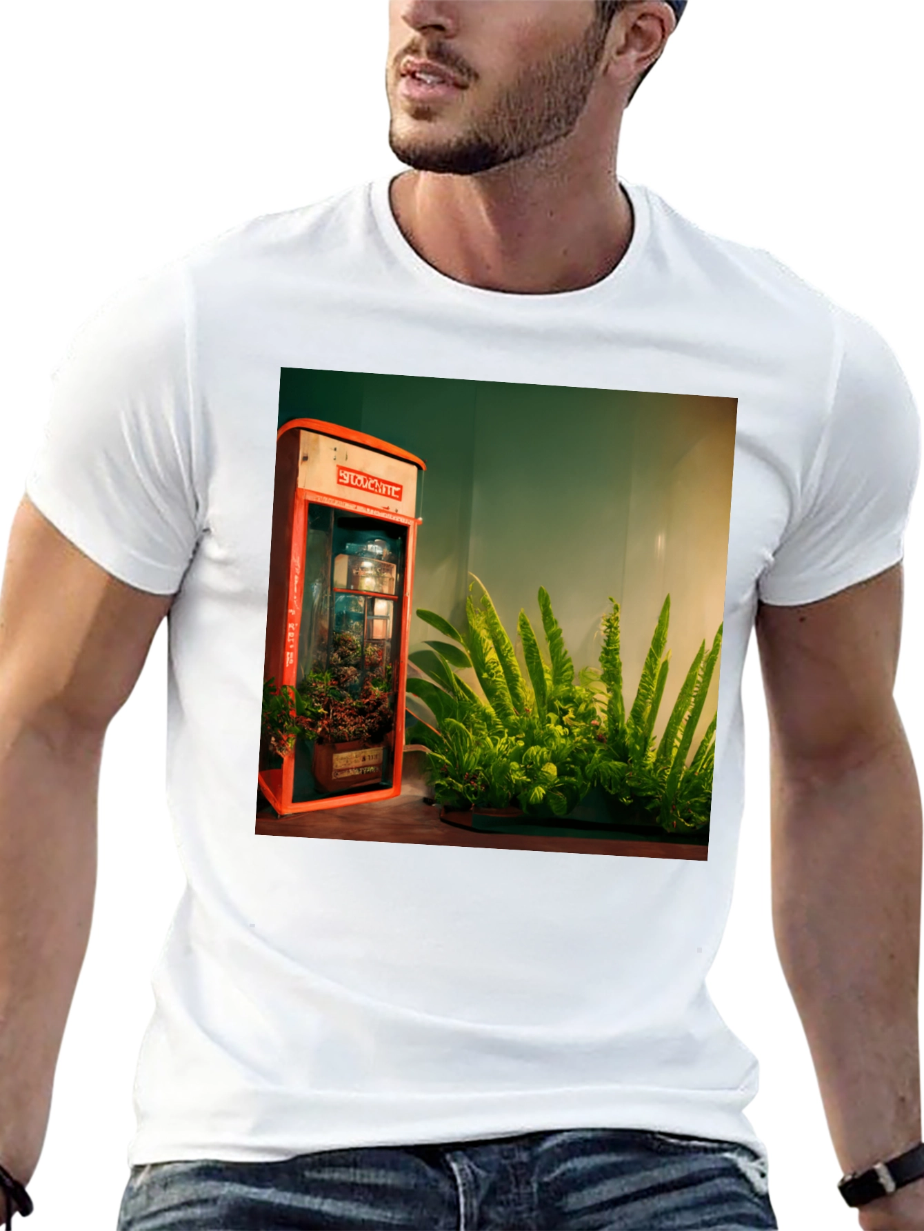 Black Urban Garden Graphic Tee - Black Cotton Blend view 13