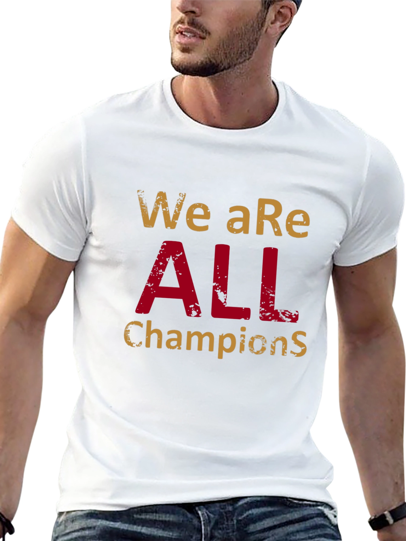 Black We Are All Champions Graphic T-Shirt view 13