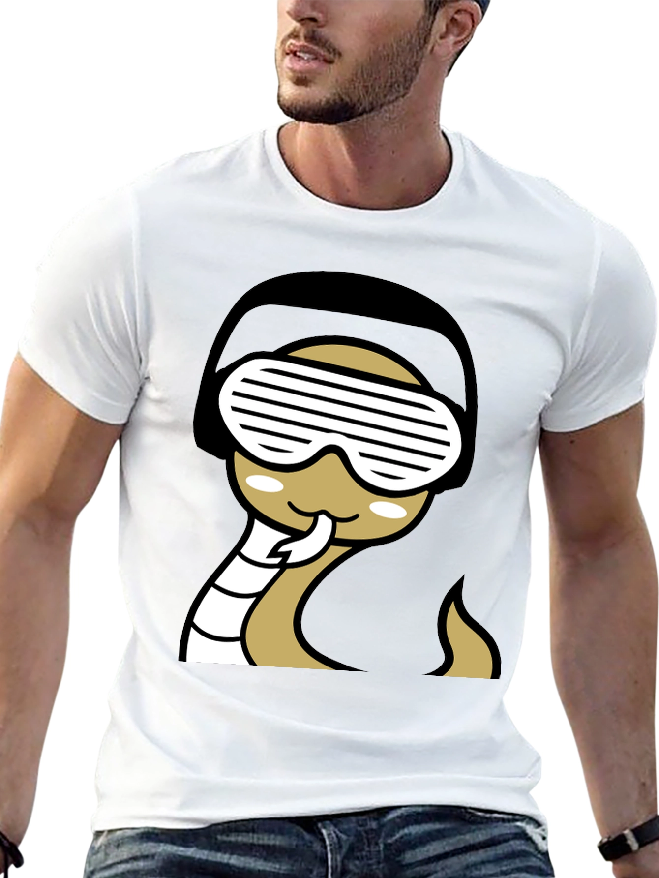 Black Cool Snake T-Shirt - Black Graphic Tee view 13