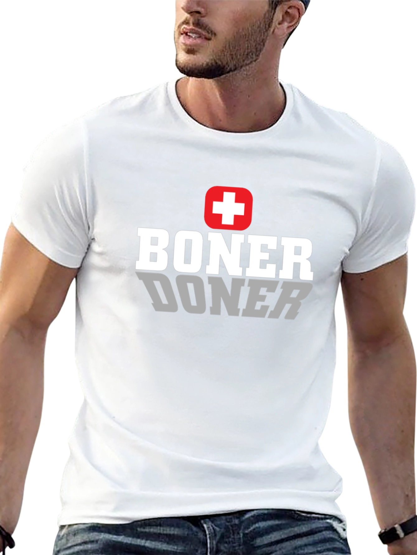 Black Boner Doner T-Shirt Funny Graphic Tee view 13