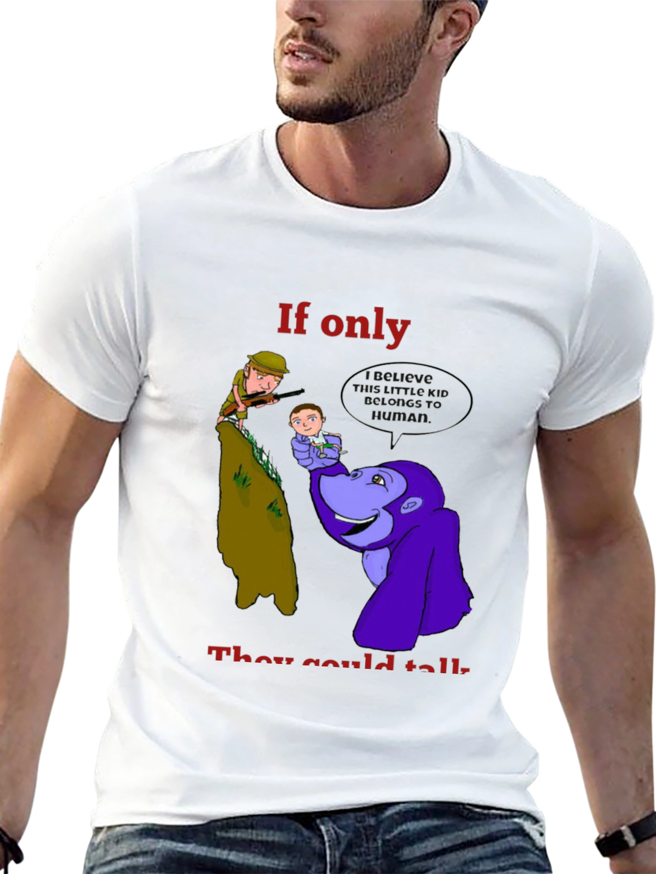 Black If Only They Could Talk T-Shirt view 13