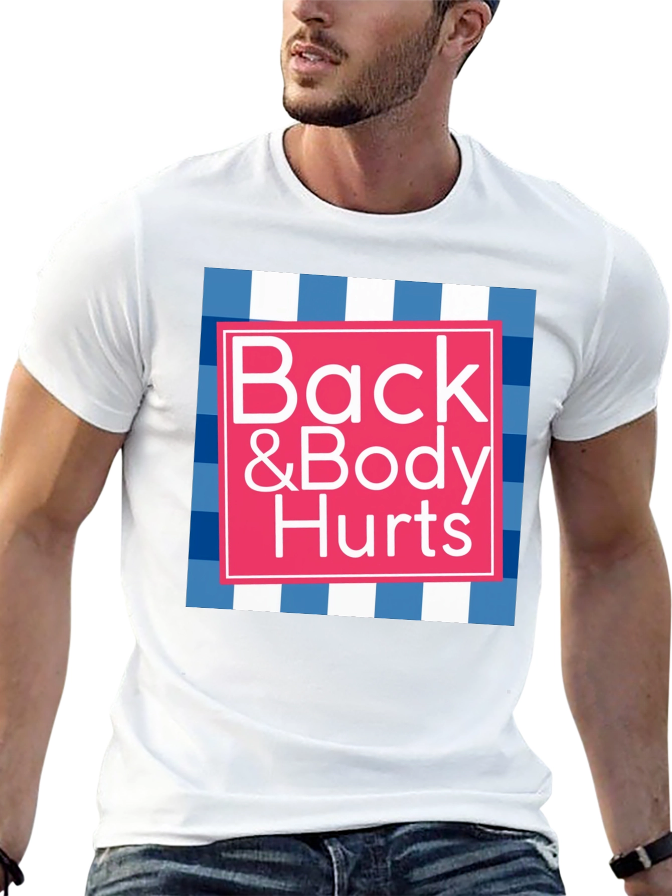 Black Back & Body Hurts Graphic Tee - Funny T-Shirt view 13