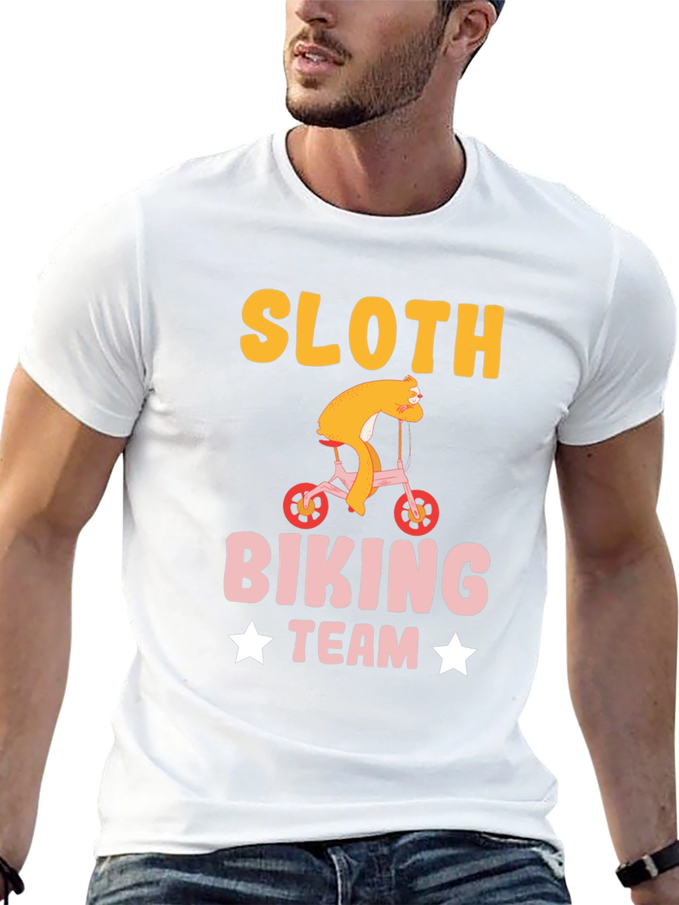 Black Sloth Biking Team T-Shirt Funny Sloth Tee view 13
